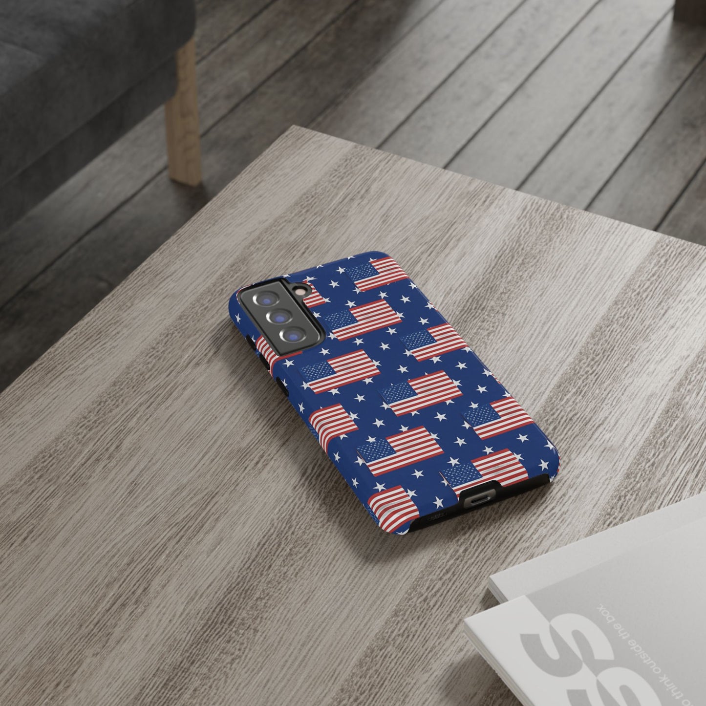 Patriotic Phone Case, Independence Day Accessories, American Flag Design, Star-Spangled Cover, Summer BBQ Gift