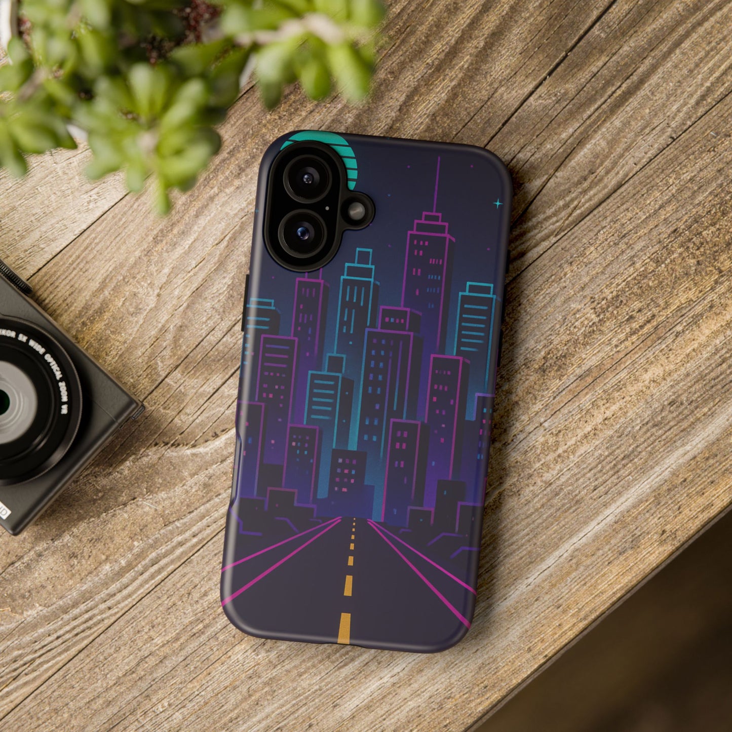 Cityscape Phone Case, Tough Cases, Urban Style, Nighttime Vibe, Phone Cover, Gift for City Lovers, Modern Design