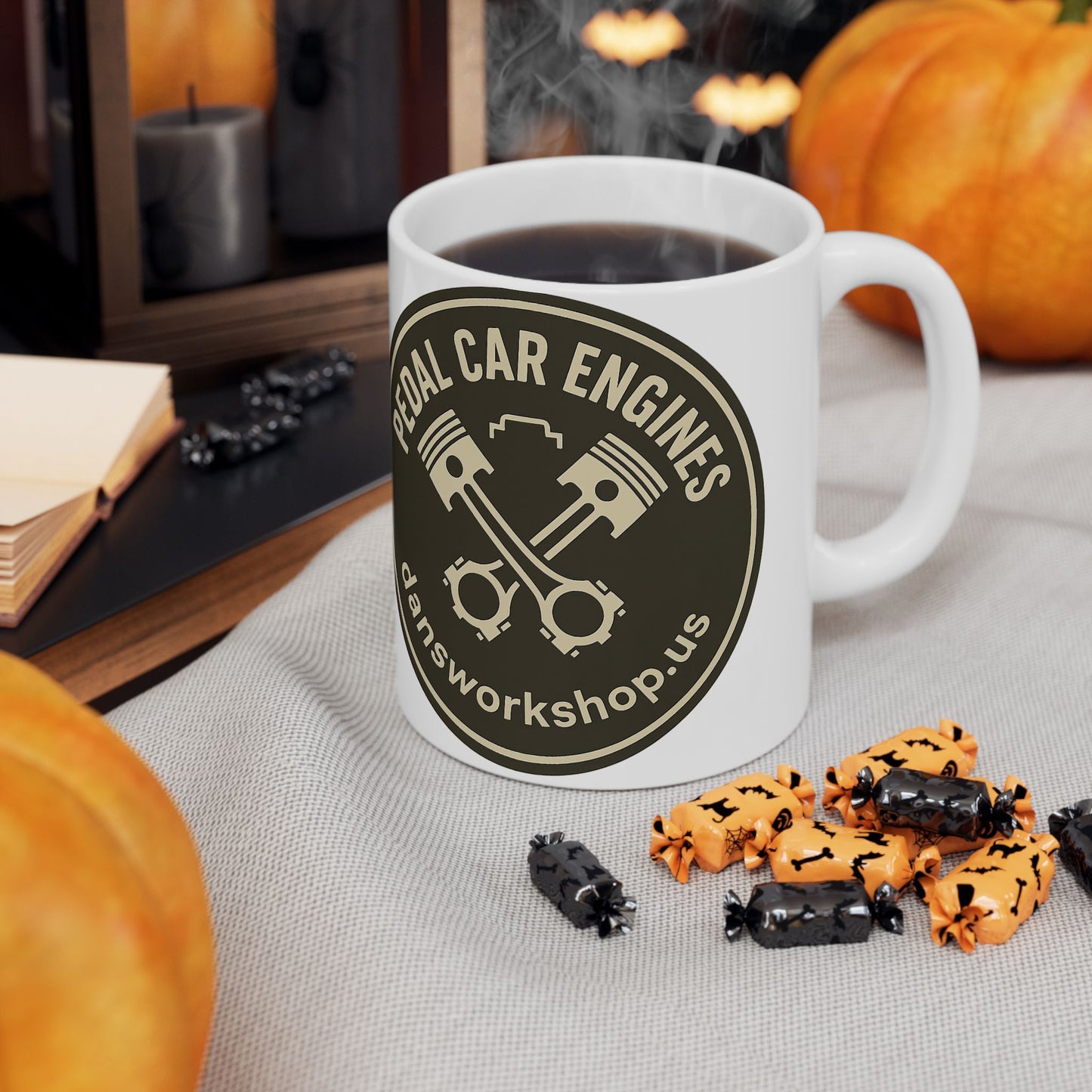Pedal Car Engines Ceramic Mug - Cool Gift for Car Enthusiasts, Birthday, Father's Day, Coffee Lover, Retro Design