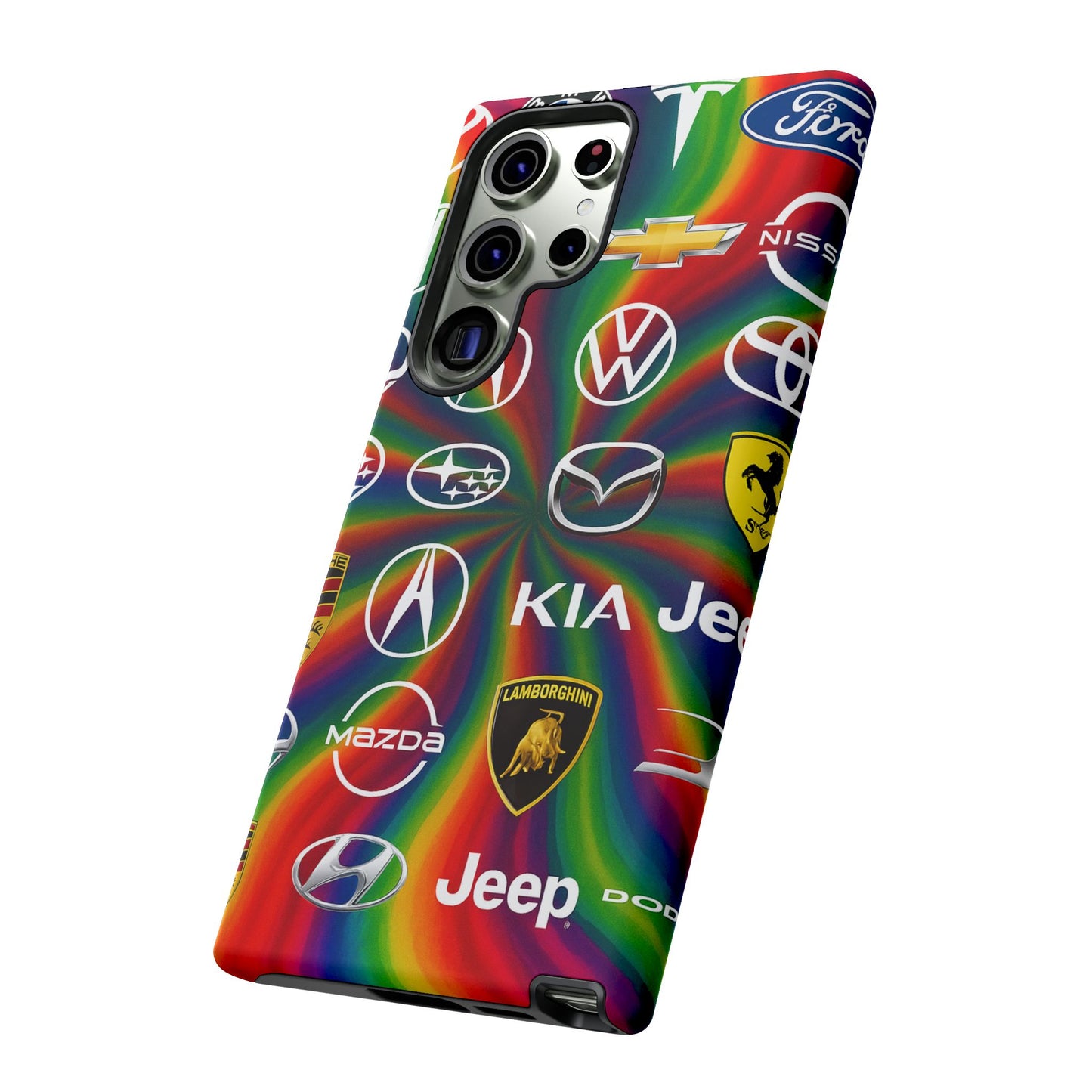 Colorful Car Logos Phone Case - Vibrant Tough Cases for Auto Enthusiasts, Unique Gift for Birthdays, Car Events, and Holidays