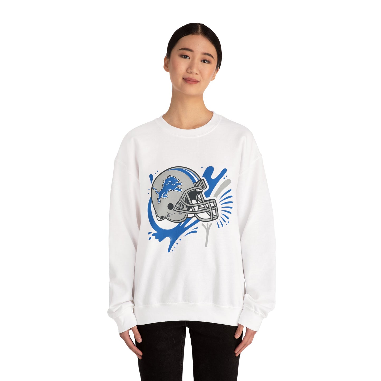 Detroit Lions Sweatshirt, Unisex Heavy Blend Crewneck, Game Day Apparel, Sports Fan Gift, NFL Team Merchandise, Casual Comfort