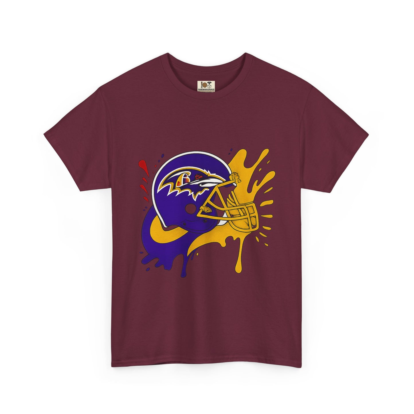 Baltimore Ravens Paint Splash Unisex Heavy Cotton Tee, Sports T-shirt, Football Fan Gift, Game Day Apparel, Team Pride Shirt
