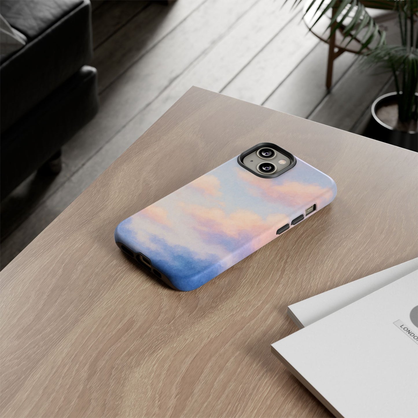 Sky Blue Cloud Phone Case, Tough Phone Cover, Aesthetic Cell Phone Accessory, Gift for Teen, Trendy Tech Protection
