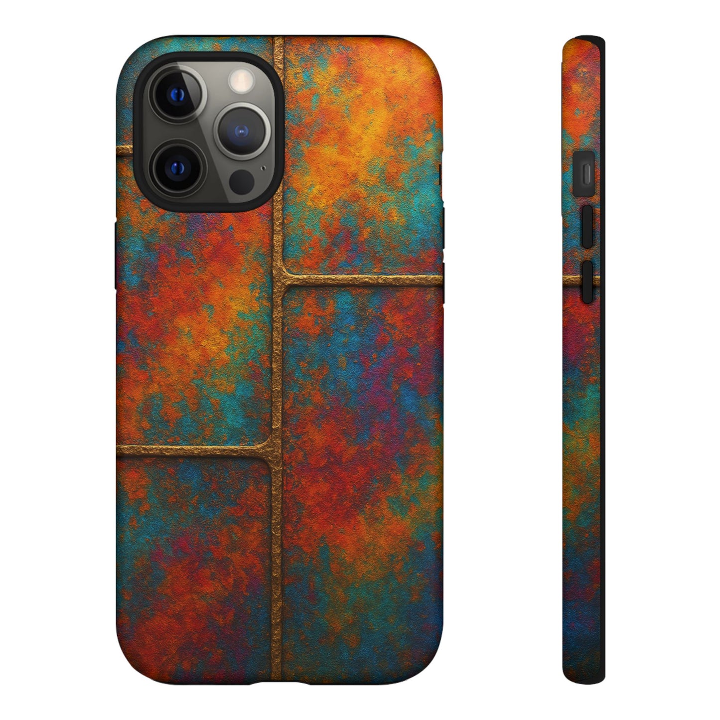 Colorful Textured Phone Case, Vibrant iPhone Cover, Tough Protective Shell, Unique Mobile Accessory, Artisan Phone Protection