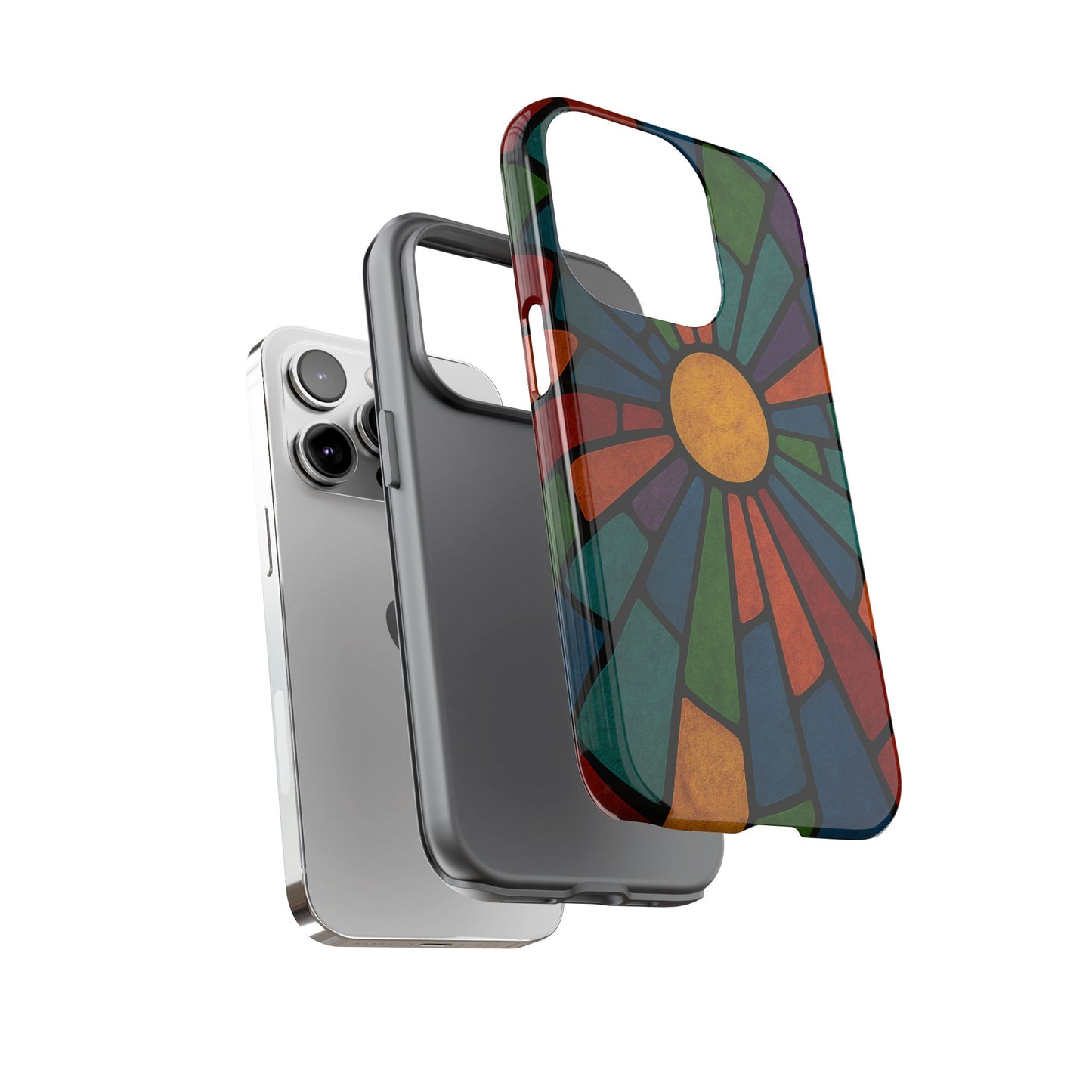 Colorful Stained Glass Phone Case, Tough Cases, Artistic Phone Cover, Vibrant Mobile Accessory, Unique Gift for Art Lovers