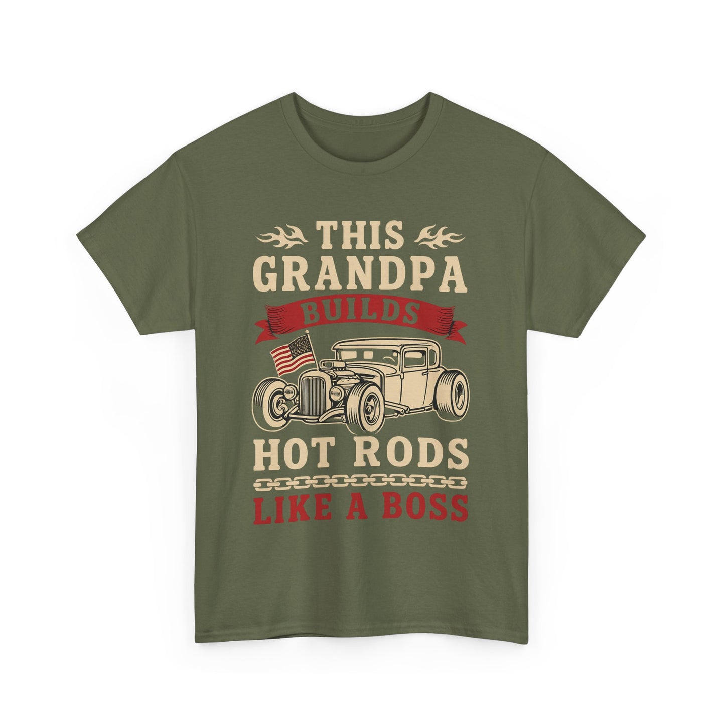 This Grandpa Builds Hot Rods Heavy Cotton Tee, Gift for Grandpa, Car [...]