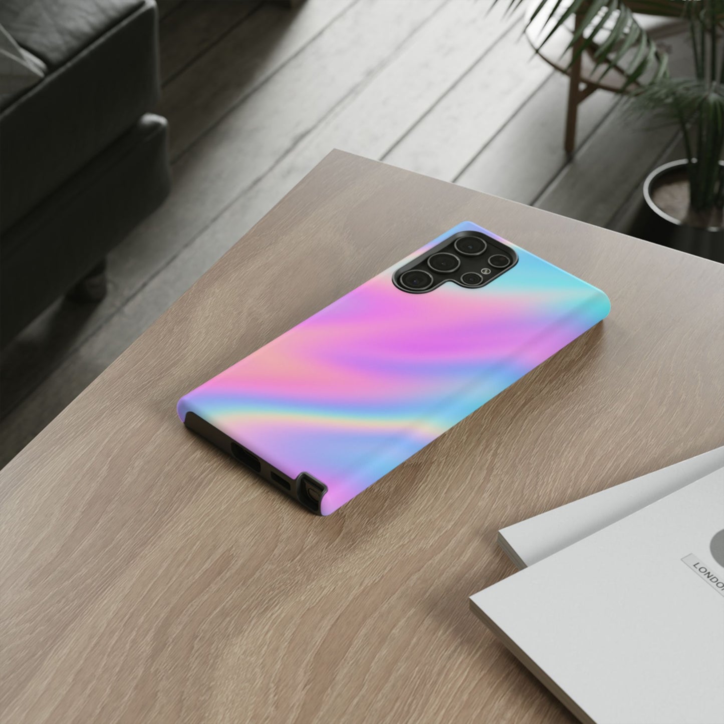 Colorful Holographic Phone Case, Tough Cases for iPhone, Trendy Phone Cover, Unique Gift for Her, Pastel Phone Accessory