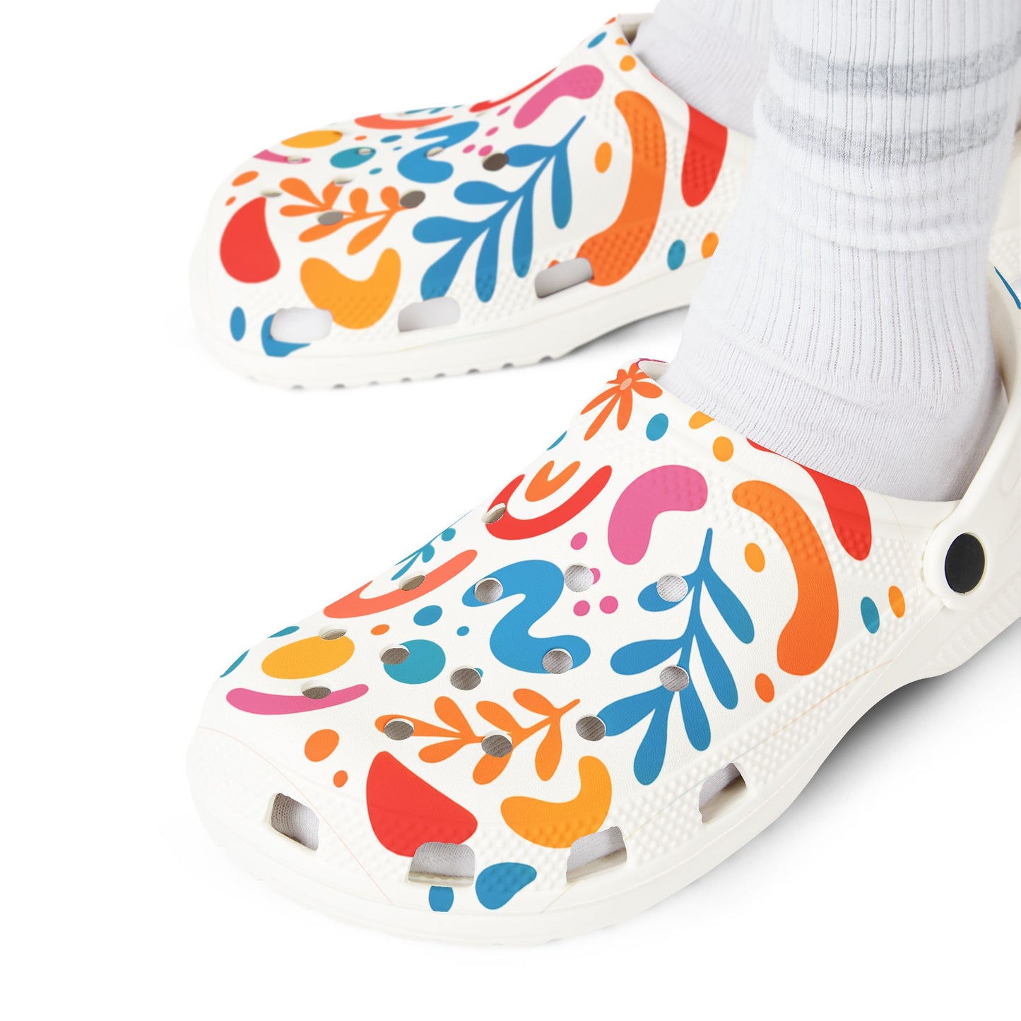 Colorful AOP EVA Foam Rubber Shoes with Vibrant Floral Design, Slip-On Clogs, Fun Garden Shoes, All-Occasion Footwear, Summer Style, [...]
