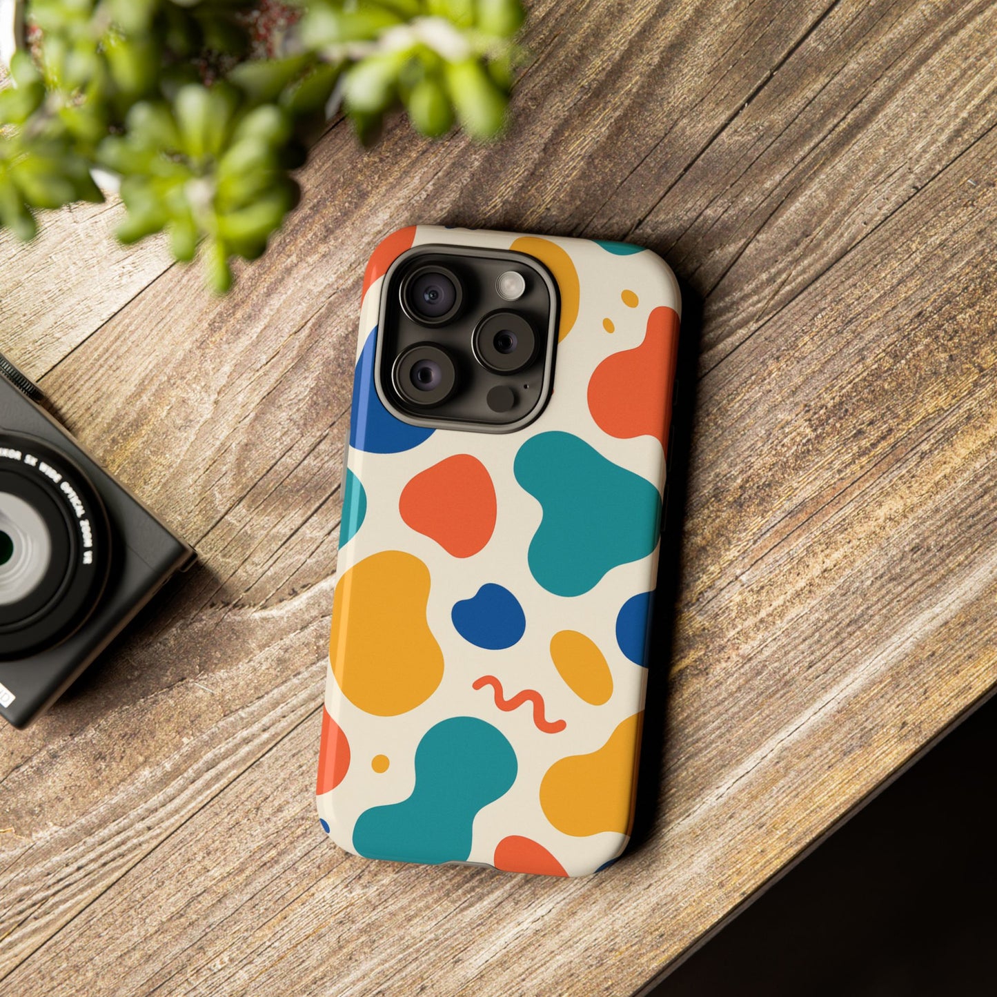Colorful Phone Case with Abstract Design, Stylish Phone Cover, Trendy Tech Accessory for Her, Unique Gift Idea, Fun Patterned Case