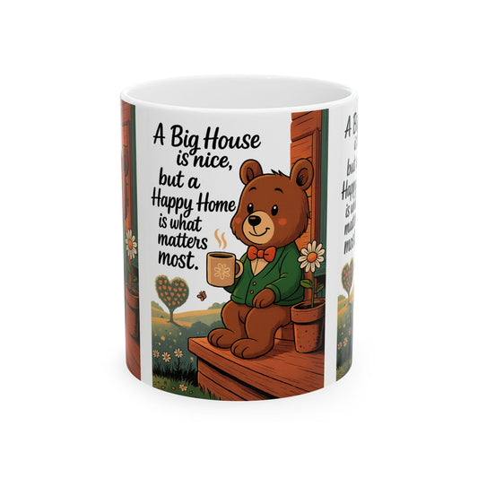 Cozy Bear Inspirational Mug - A Big House is Nice, But a Happy Home Matters Most, Cute Animal Coffee Cup, Gift for Home & Garden [...]