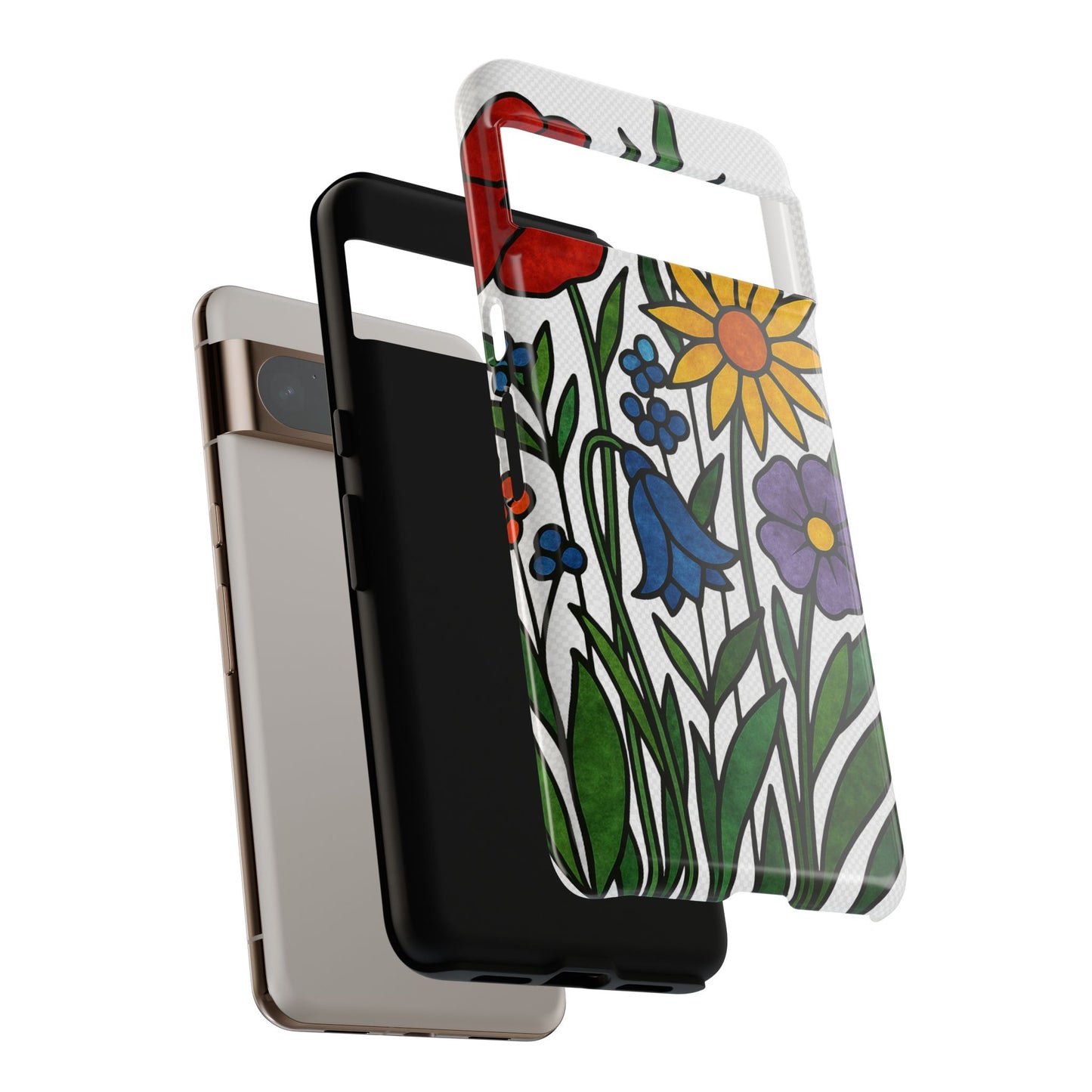 Floral Phone Case, Vibrant Flower Design, Tough Protection, Gift for Nature Lovers, Spring Decor