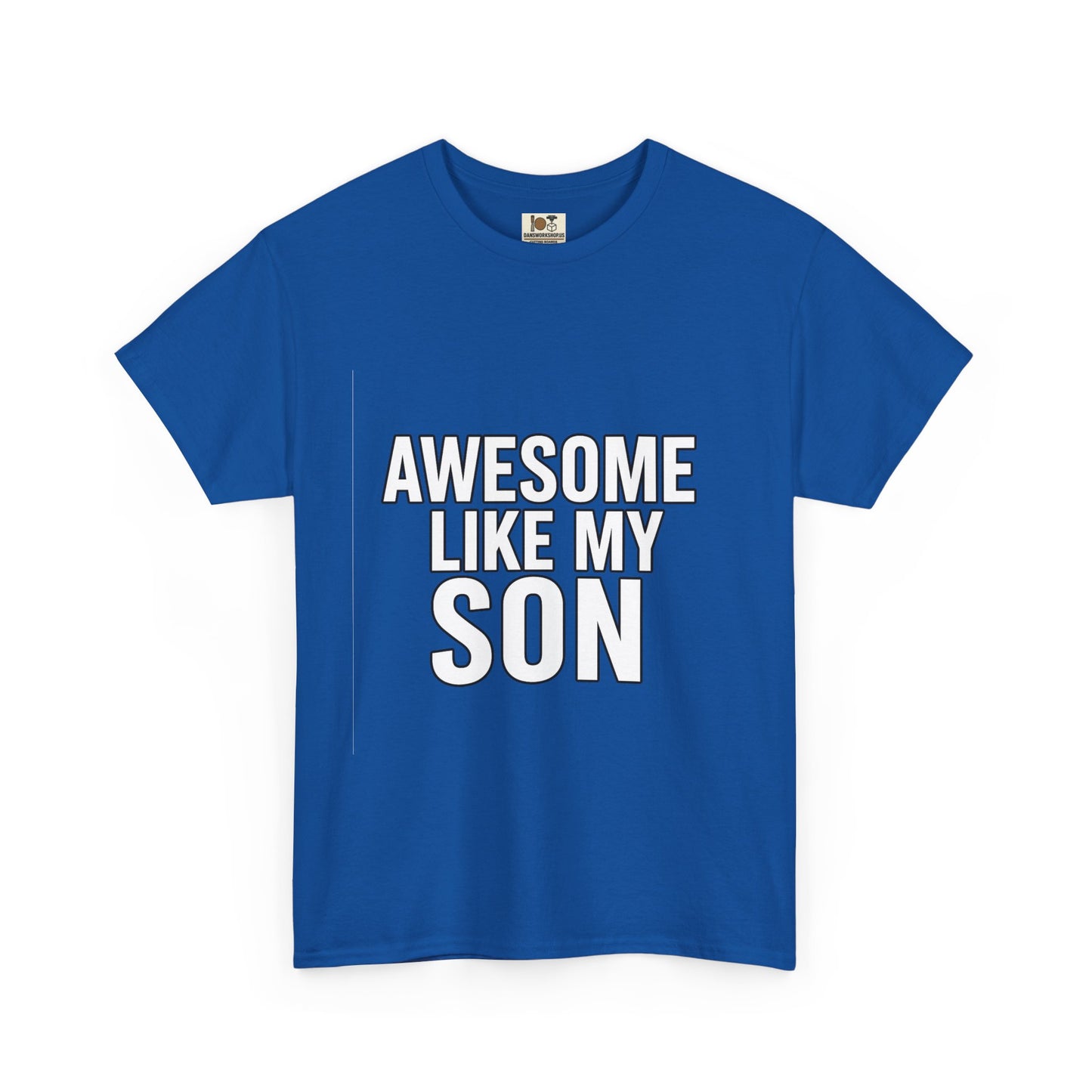 Awesome Like My Son Unisex Heavy Cotton Tee - Gift for Parents, Funny T-Shirt, Dad Tee, Family Pride, Everyday Wear