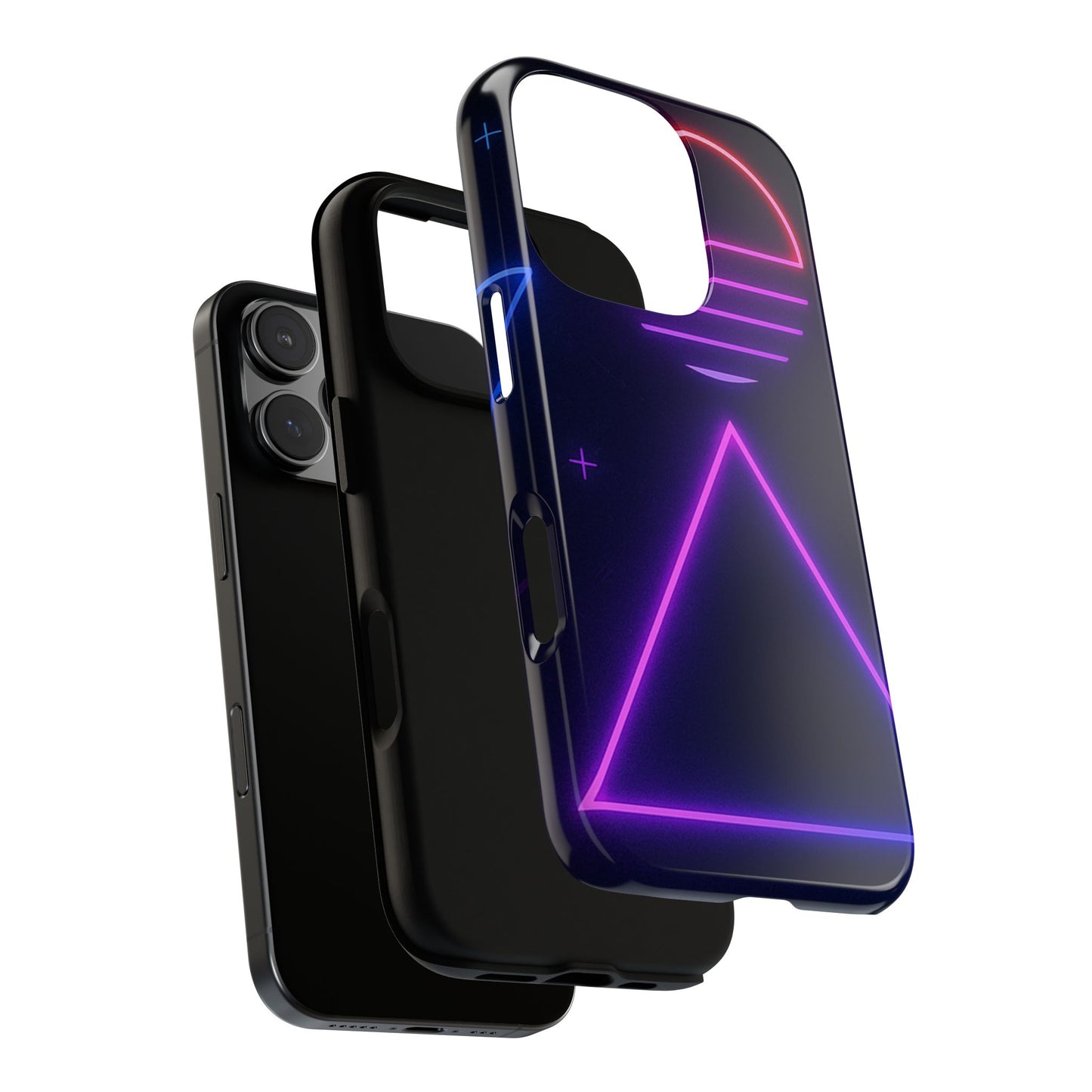 Retro Neon Phone Case, Tough Cases for iPhone, 80s Aesthetic Phone Cover, Abstract Neon Design, Gift for Tech Lovers