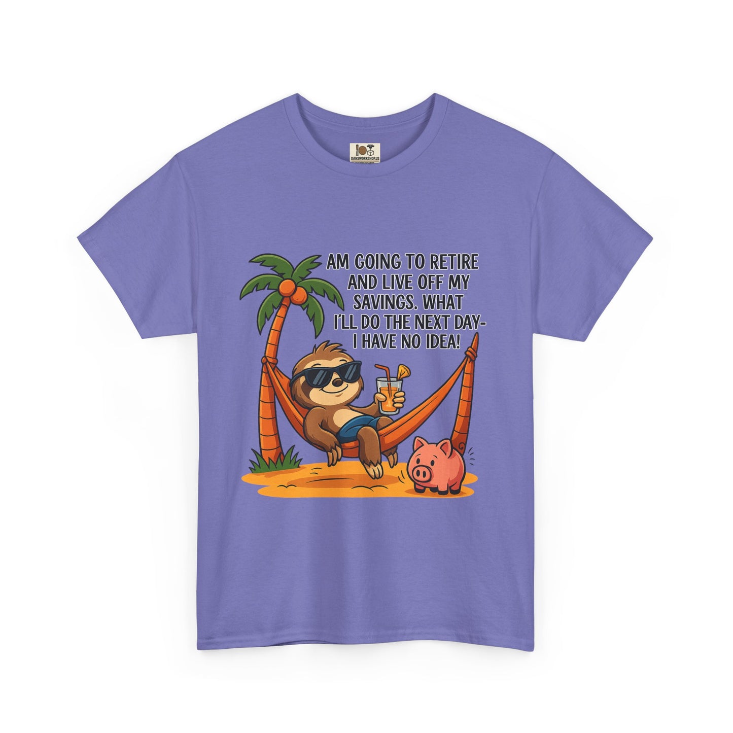 Funny Retirement Sloth Tee, Unisex Tee, Humorous Gift for Retirees, Casual Wear, Quirky Shirt for Relaxation