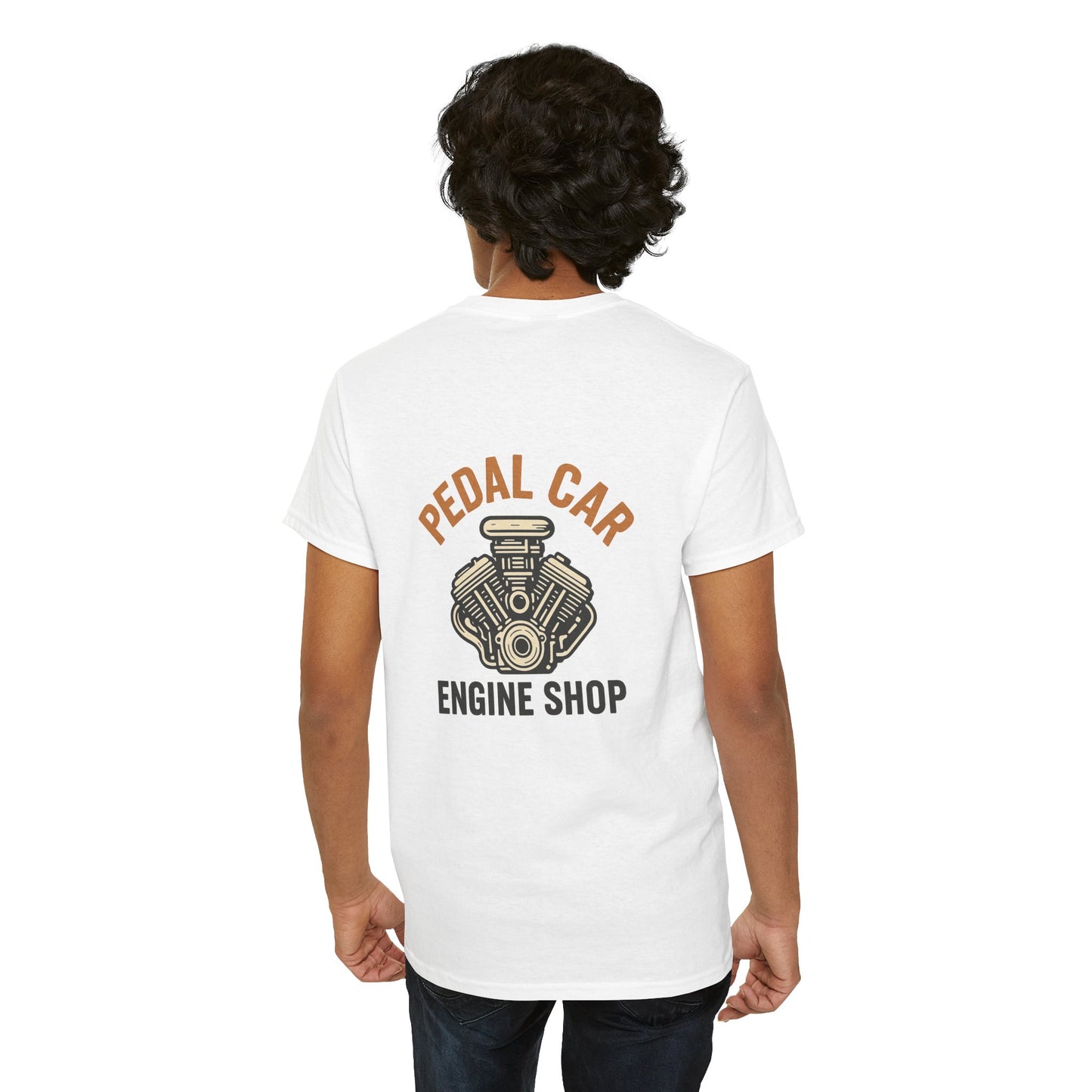 Vintage Pedal Car Engine Shop Tee | Classic Car Lover Gift, Unisex Cotton T-Shirt, Retro Car Enthusiast Apparel, Father's Day Gift