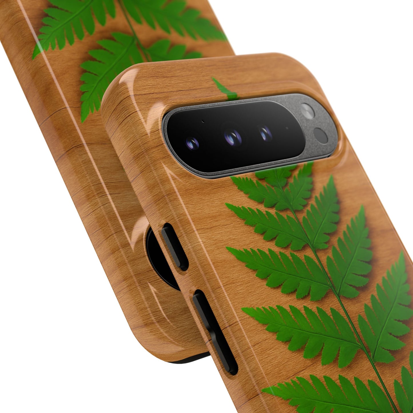Wooden Fern Phone Case - Eco-Friendly Tough Cases for Nature Lovers, Unique Gift, Customizable Design, Nature-Themed Accessories