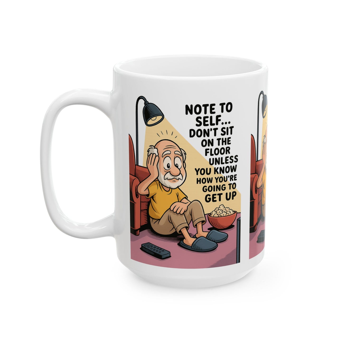 Humorous Ceramic Mug for Seniors, Funny Coffee Cup, Gag Gift, Retirement Present, Birthday Mug, Quirky Decor