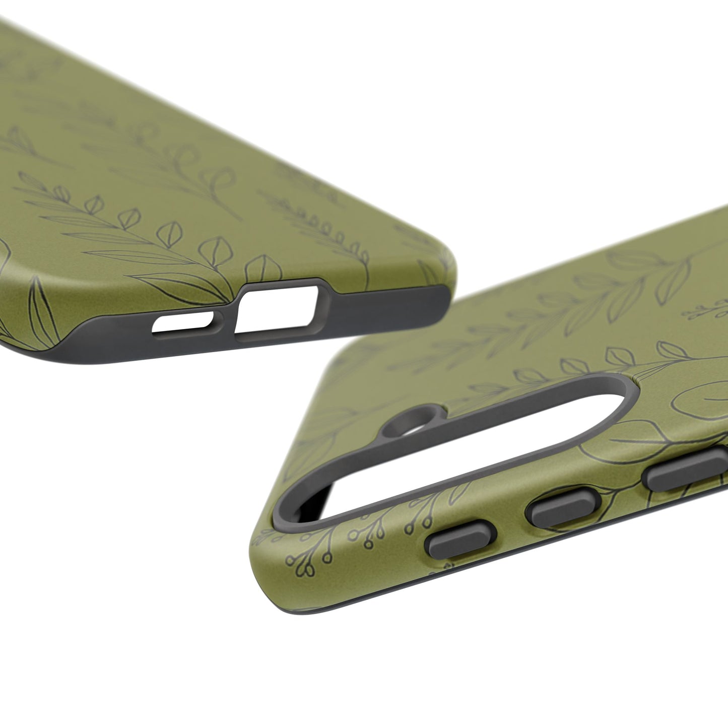 Stylish Phone Case, Botanical Design, Tough Phone Cover, Green Floral Case, Nature Inspired Gift, Eco-Friendly Accessory
