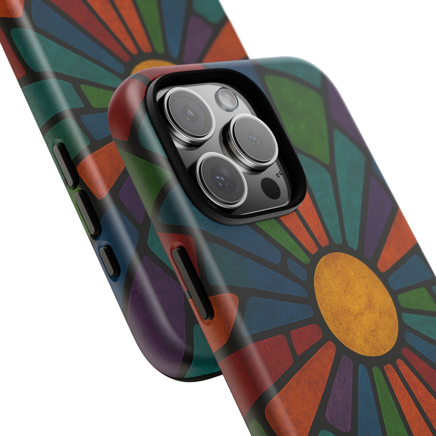 Colorful Stained Glass Phone Case, Tough Cases, Artistic Phone Cover, Vibrant Mobile Accessory, Unique Gift for Art Lovers