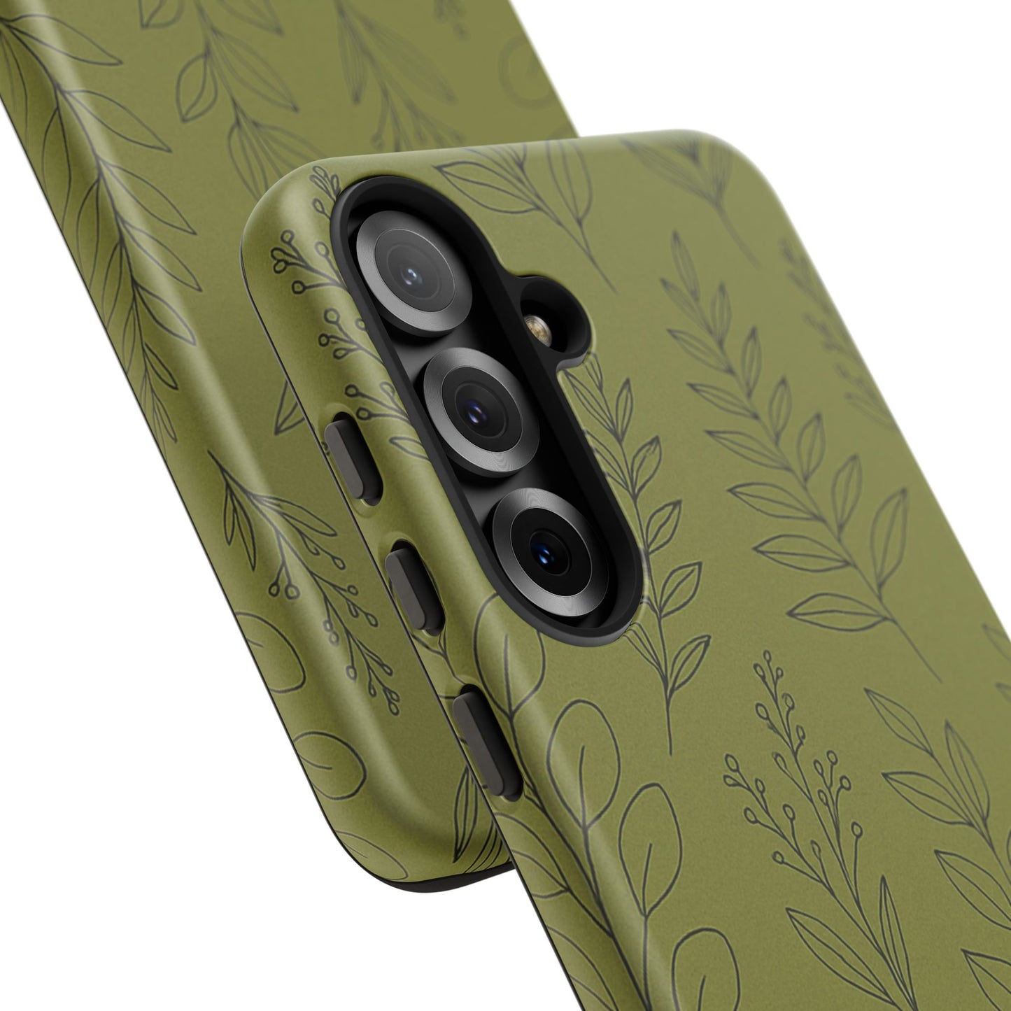 Stylish Phone Case, Botanical Design, Tough Phone Cover, Green Floral Case, Nature Inspired Gift, Eco-Friendly Accessory
