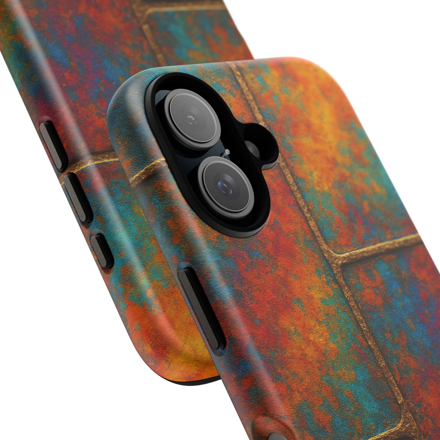 Colorful Textured Phone Case, Vibrant iPhone Cover, Tough Protective Shell, Unique Mobile Accessory, Artisan Phone Protection