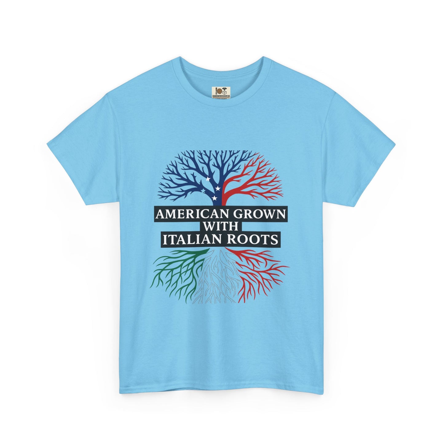 American Grown with Italian Roots Tee | Unisex Cotton Shirt, Heritage Gift, Family Reunion Apparel, Casual Wear, Patriotic Fashion