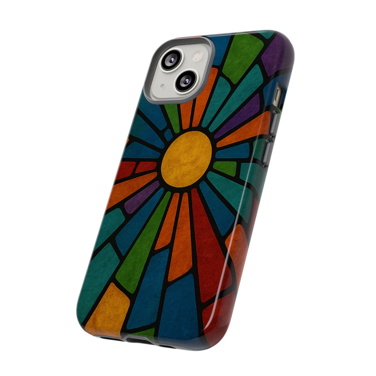 Colorful Stained Glass Phone Case, Tough Cases, Artistic Phone Cover, Vibrant Mobile Accessory, Unique Gift for Art Lovers