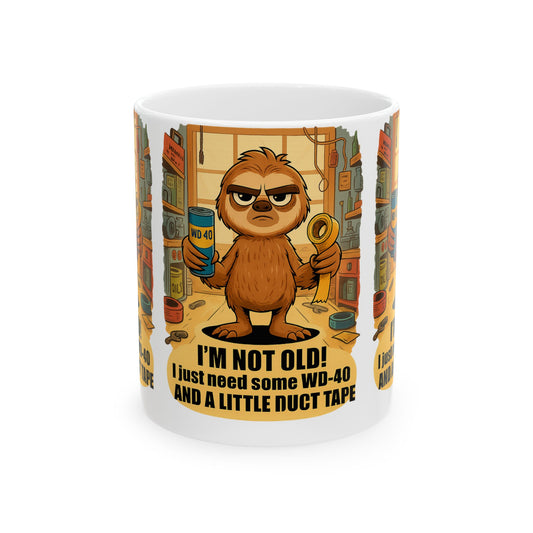 Funny Sloth Mug for DIY Lovers, Gift for Father's Day, Cute Coffee Cup, Home Office Decor, Fun Present for Handyman