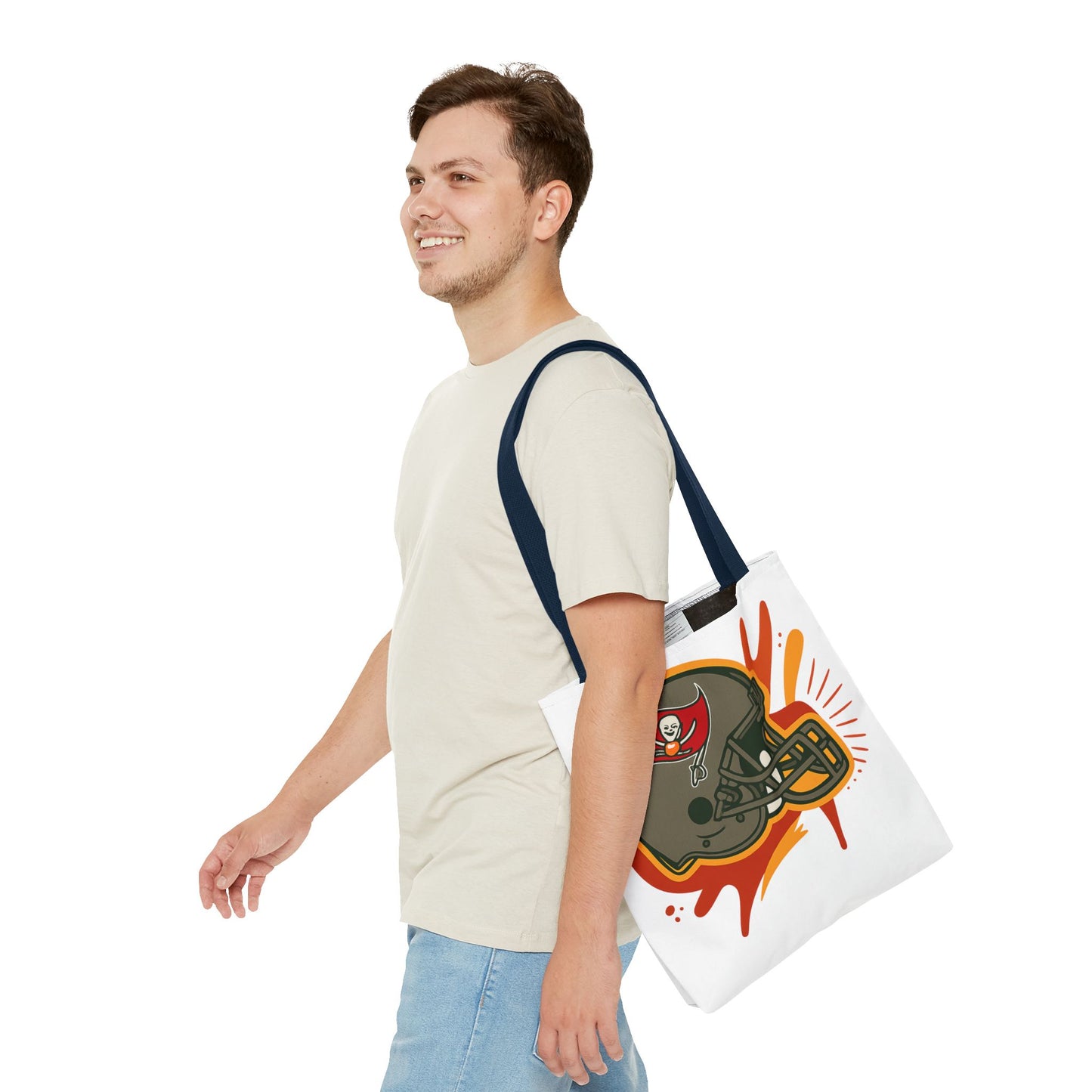 Tote Bag with Bold Football Design, Sports Tote, Game Day Bag, NFL Fan Gift, Personalized Beach Bag, Unique Shopping Tote