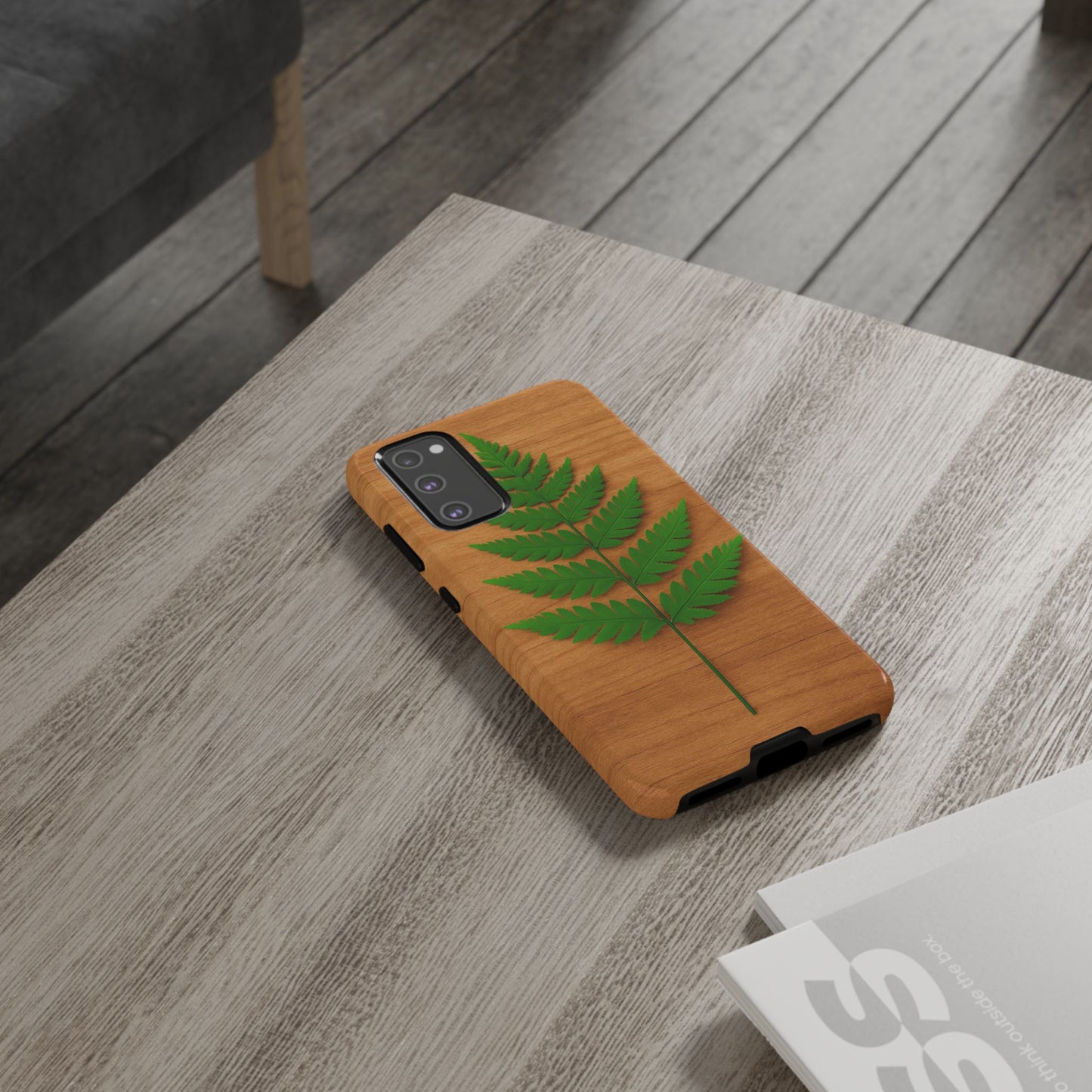 Wooden Fern Phone Case - Eco-Friendly Tough Cases for Nature Lovers, Unique Gift, Customizable Design, Nature-Themed Accessories
