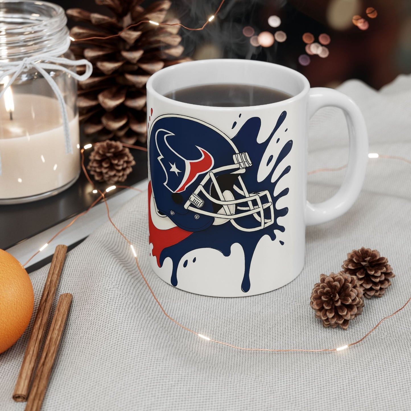 Football Themed Ceramic Mug | Sports Fan Gift, Personalized Coffee Cup, NFL Mug, Team Spirit Drinkware, Game Day Essential