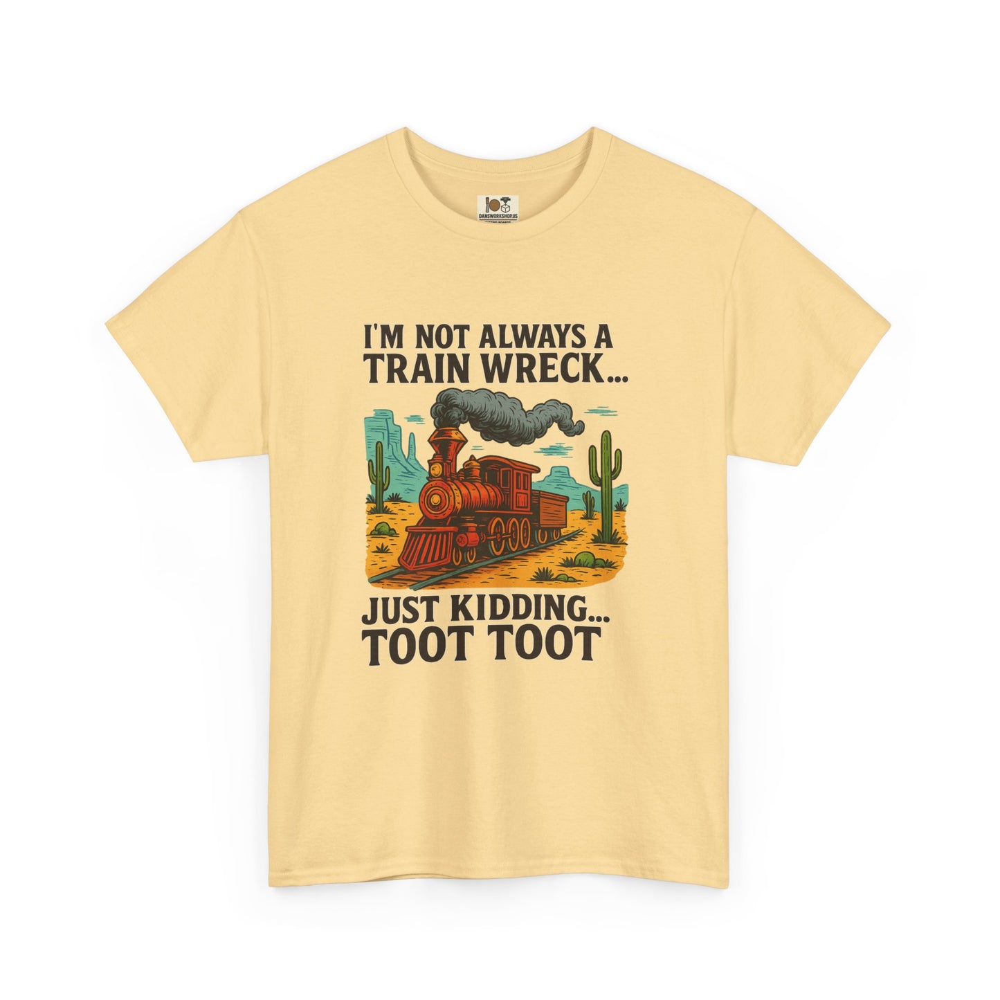 Funny Train Wreck Tee, Humorous T-Shirt, Graphic Cotton Shirt, Funny Gift for Him/Her, Casual Wear