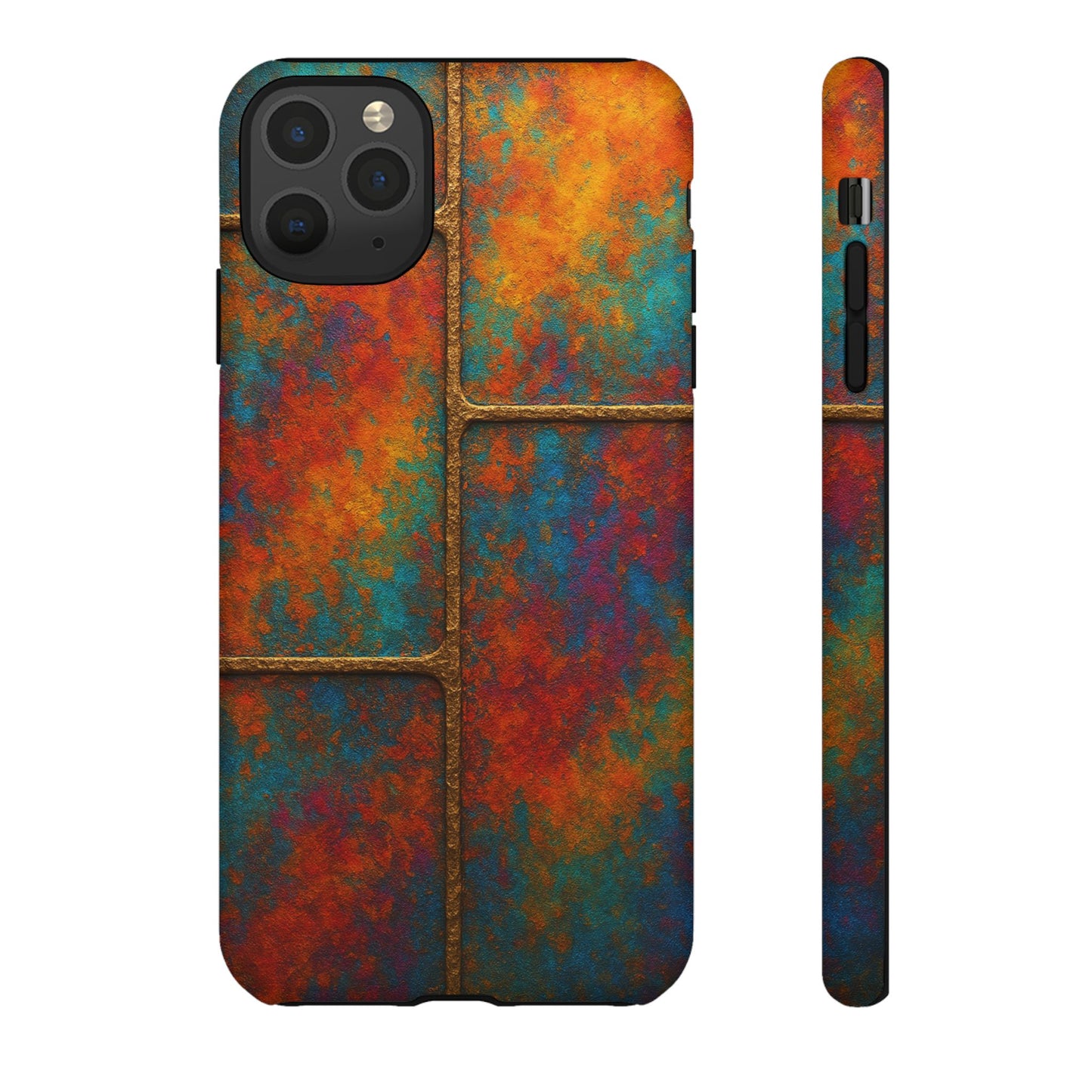 Colorful Textured Phone Case, Vibrant iPhone Cover, Tough Protective Shell, Unique Mobile Accessory, Artisan Phone Protection