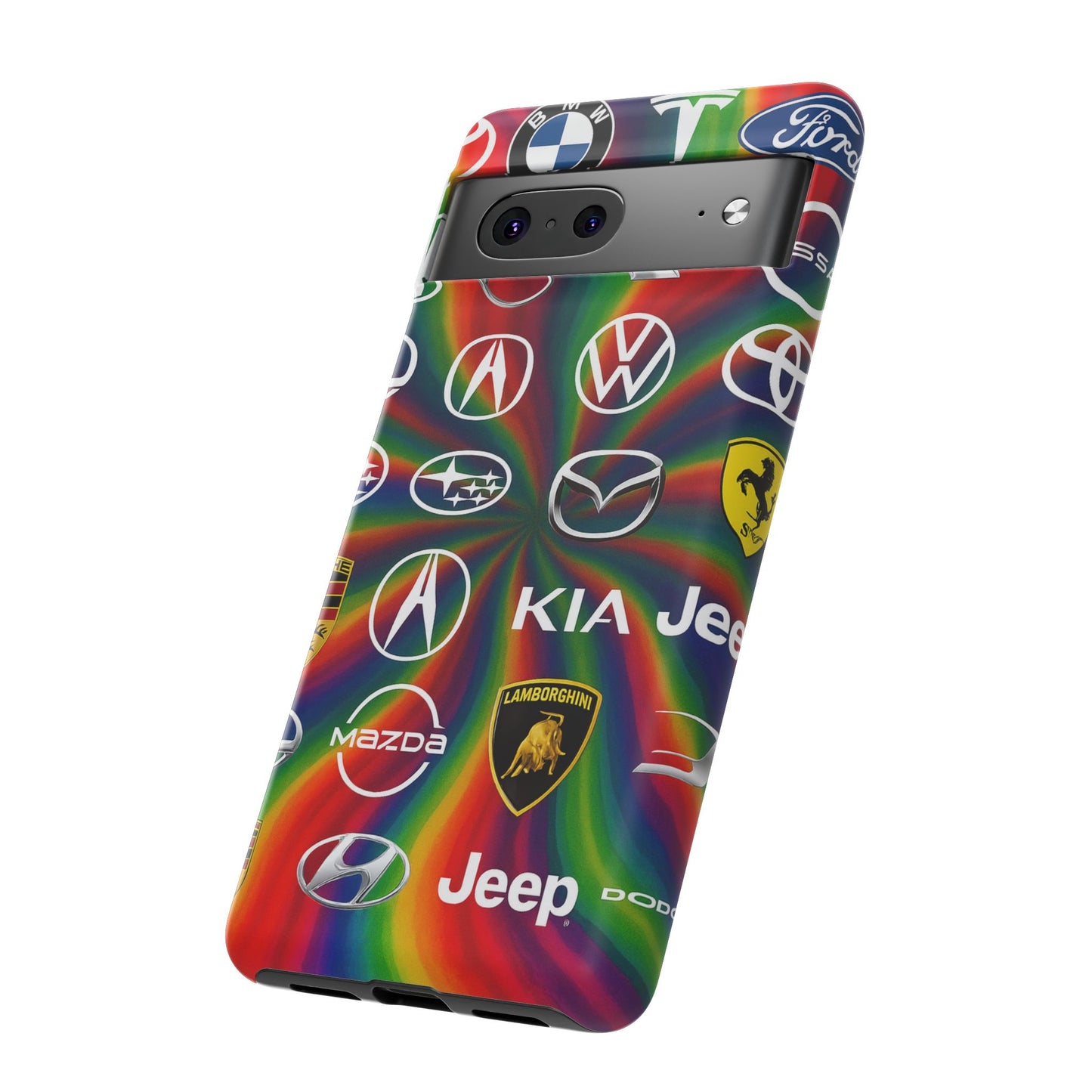 Colorful Car Logos Phone Case - Vibrant Tough Cases for Auto Enthusiasts, Unique Gift for Birthdays, Car Events, and Holidays