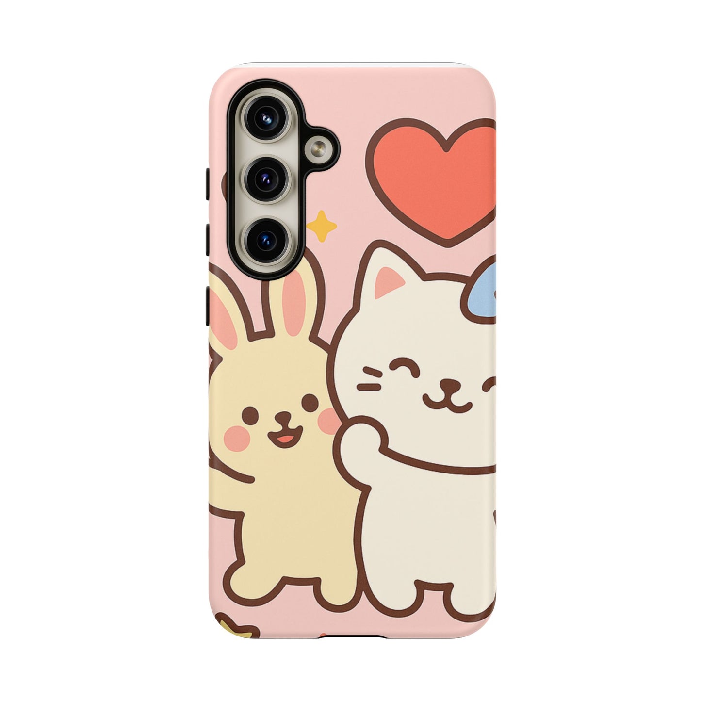 Cute Animal Phone Case -Tough Cases with Bunny and Cat Design, Kawaii Gift for Kids, Birthday, Everyday Use, Phone Accessories, teenage girl
