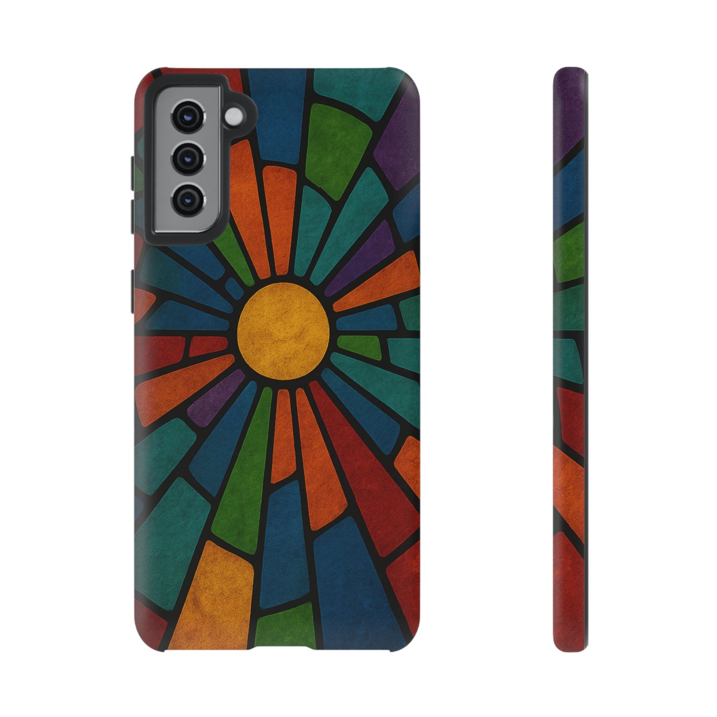 Colorful Stained Glass Phone Case, Tough Cases, Artistic Phone Cover, Vibrant Mobile Accessory, Unique Gift for Art Lovers