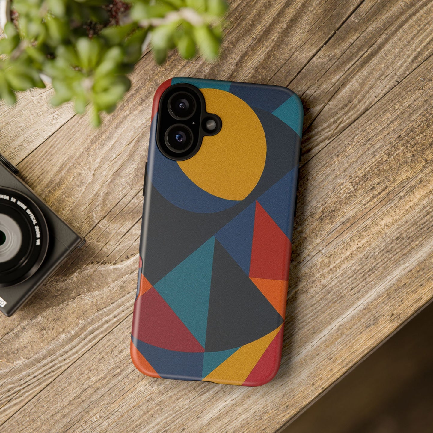 Vibrant Phone Case, Colorful Phone Cover, Geometric Design, Artistic Gift, Trendy Accessory, Vibrant Colors, Unique Design