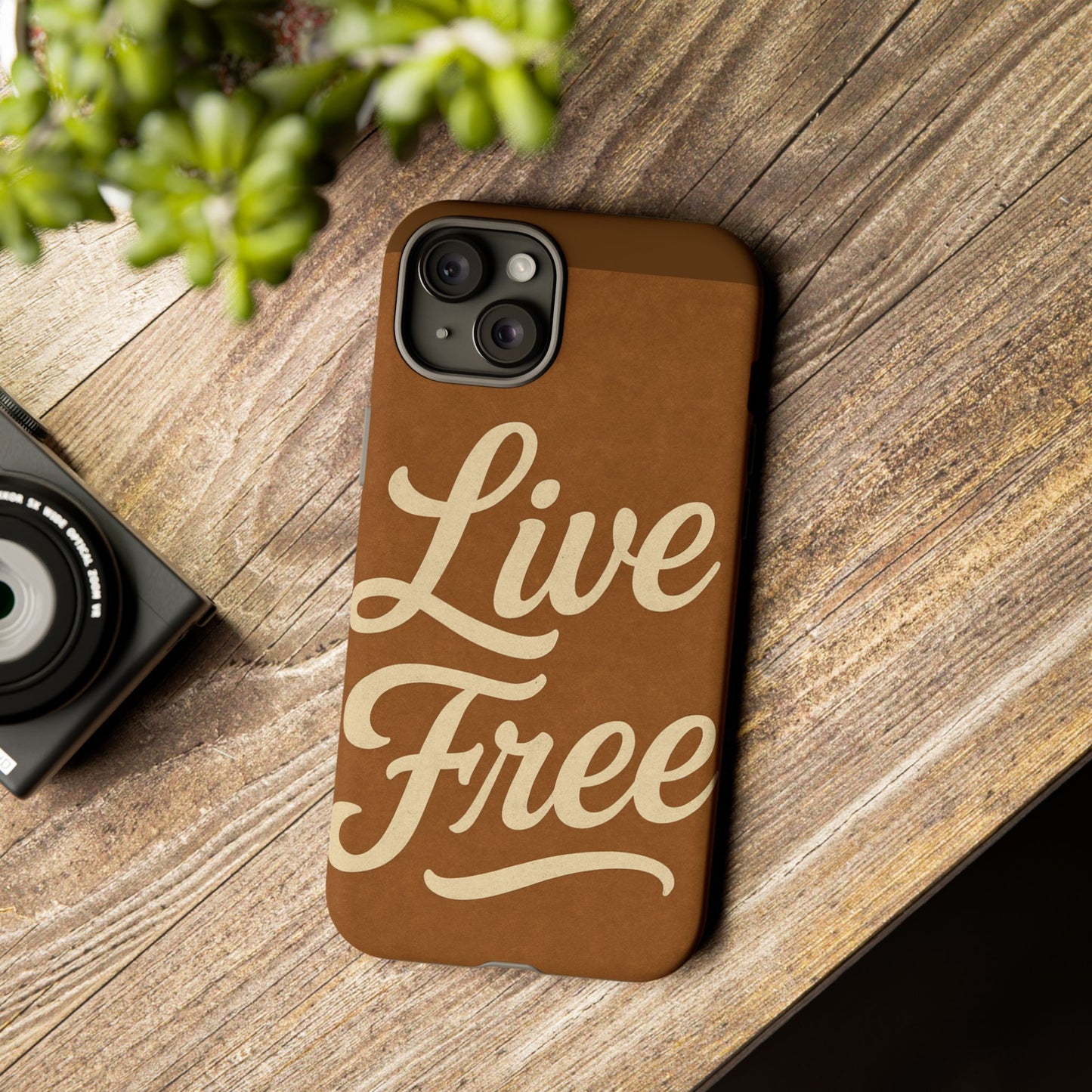 Live Free Phone Case, Tough Cases, Inspirational Phone Accessories, Gift for Adventurers, Customizable Design, Unique Tech Gifts