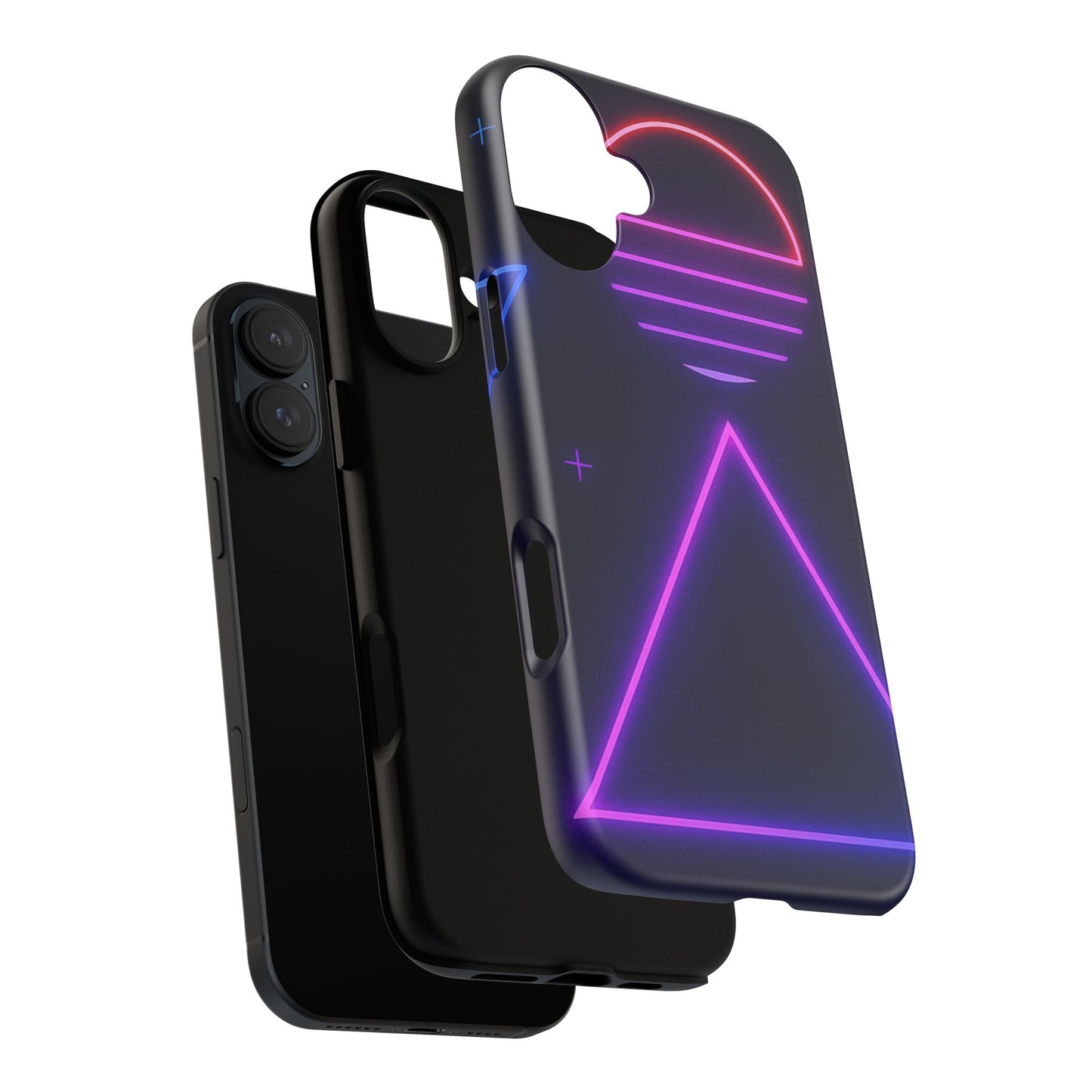 Retro Neon Phone Case, Tough Cases for iPhone, 80s Aesthetic Phone Cover, Abstract Neon Design, Gift for Tech Lovers