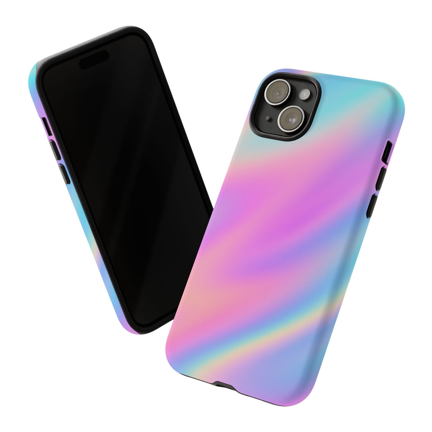 Colorful Holographic Phone Case, Tough Cases for iPhone, Trendy Phone Cover, Unique Gift for Her, Pastel Phone Accessory