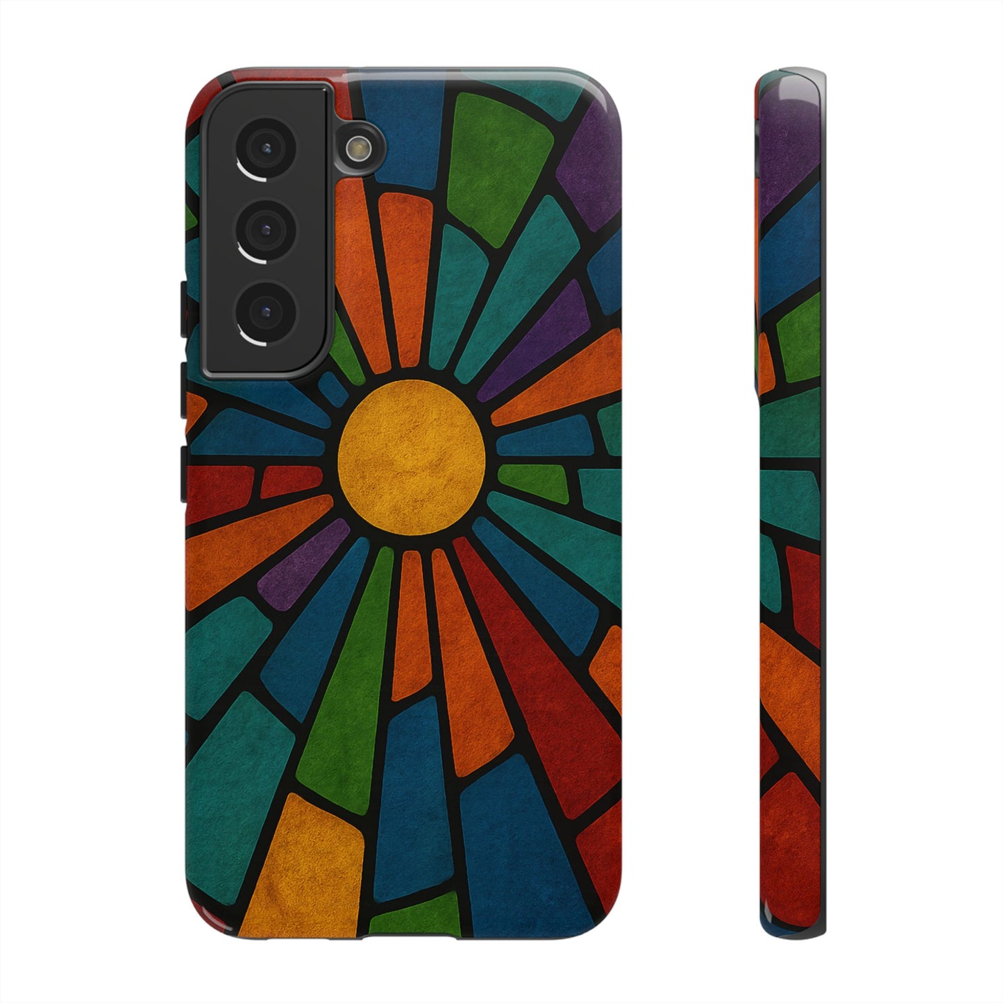 Colorful Stained Glass Phone Case, Tough Cases, Artistic Phone Cover, Vibrant Mobile Accessory, Unique Gift for Art Lovers