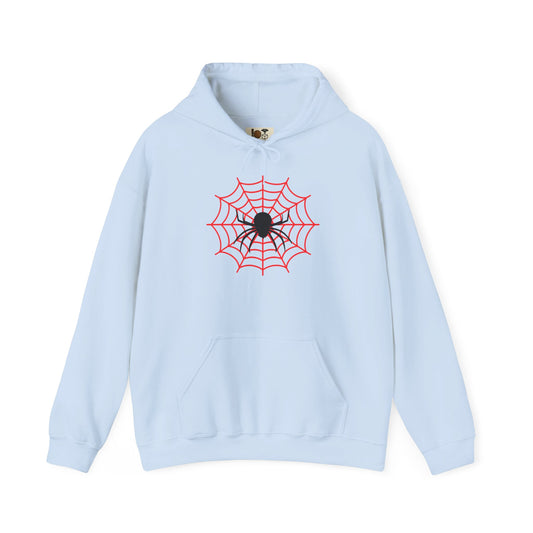 Spooky Spider Web Hoodie - Cozy Halloween Sweatshirt, Unisex Pullover, Casual Fall Outfit, Gift for Teens, Halloween Party Wear