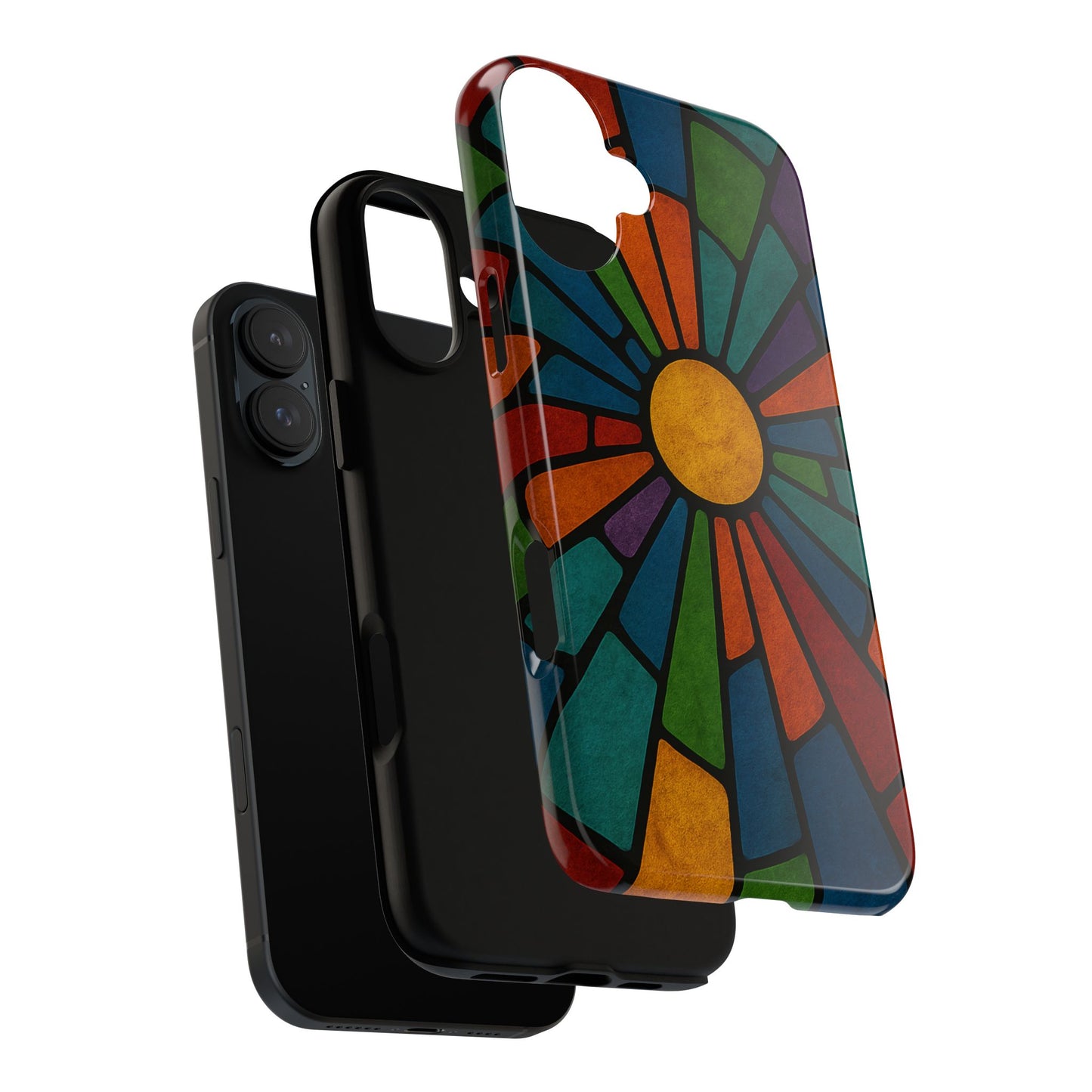 Colorful Stained Glass Phone Case, Tough Cases, Artistic Phone Cover, Vibrant Mobile Accessory, Unique Gift for Art Lovers
