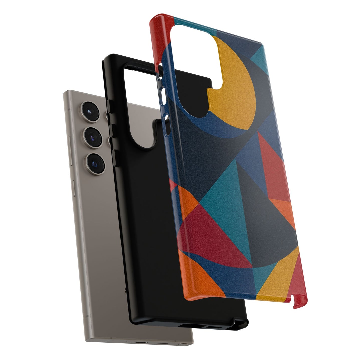 Vibrant Phone Case, Colorful Phone Cover, Geometric Design, Artistic Gift, Trendy Accessory, Vibrant Colors, Unique Design