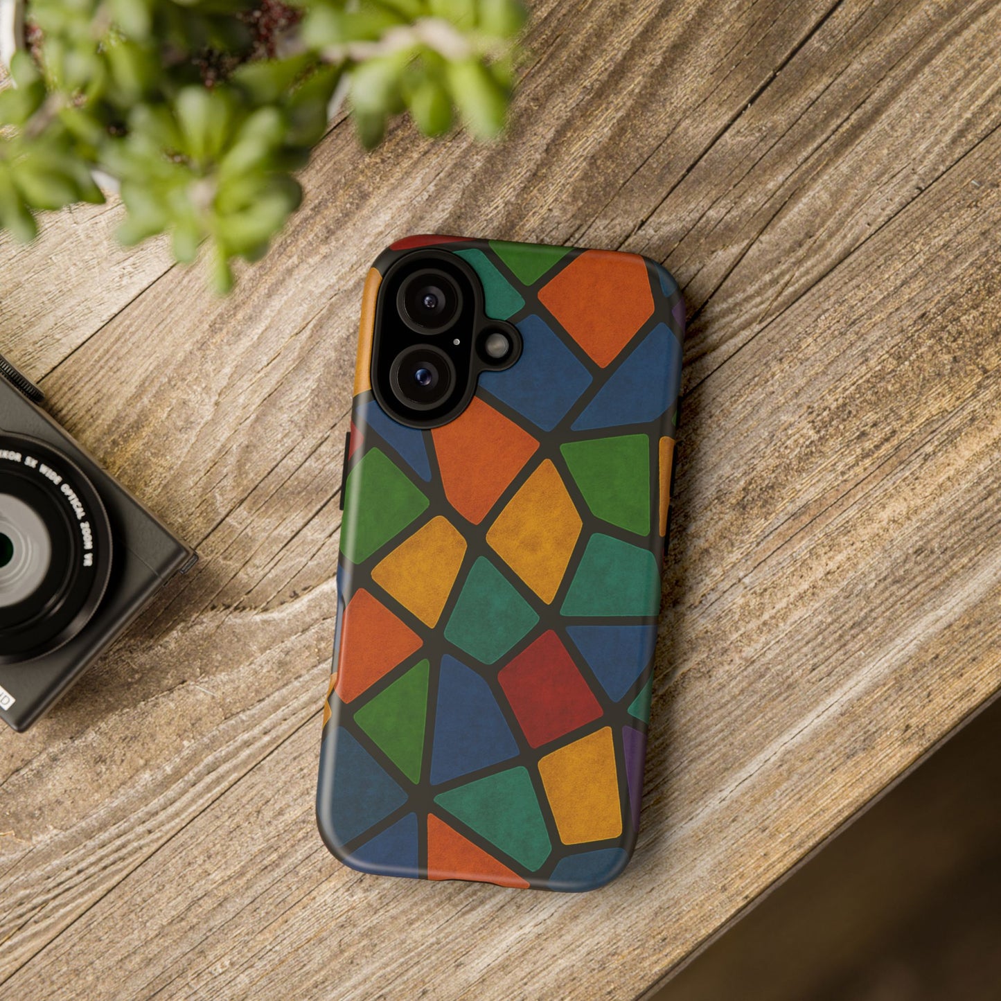 Colorful Mosaic Phone Case, Tough Cell Phone Cover, Vibrant Smartphone Protector, Unique Gift for Weddings, Birthday, Holidays