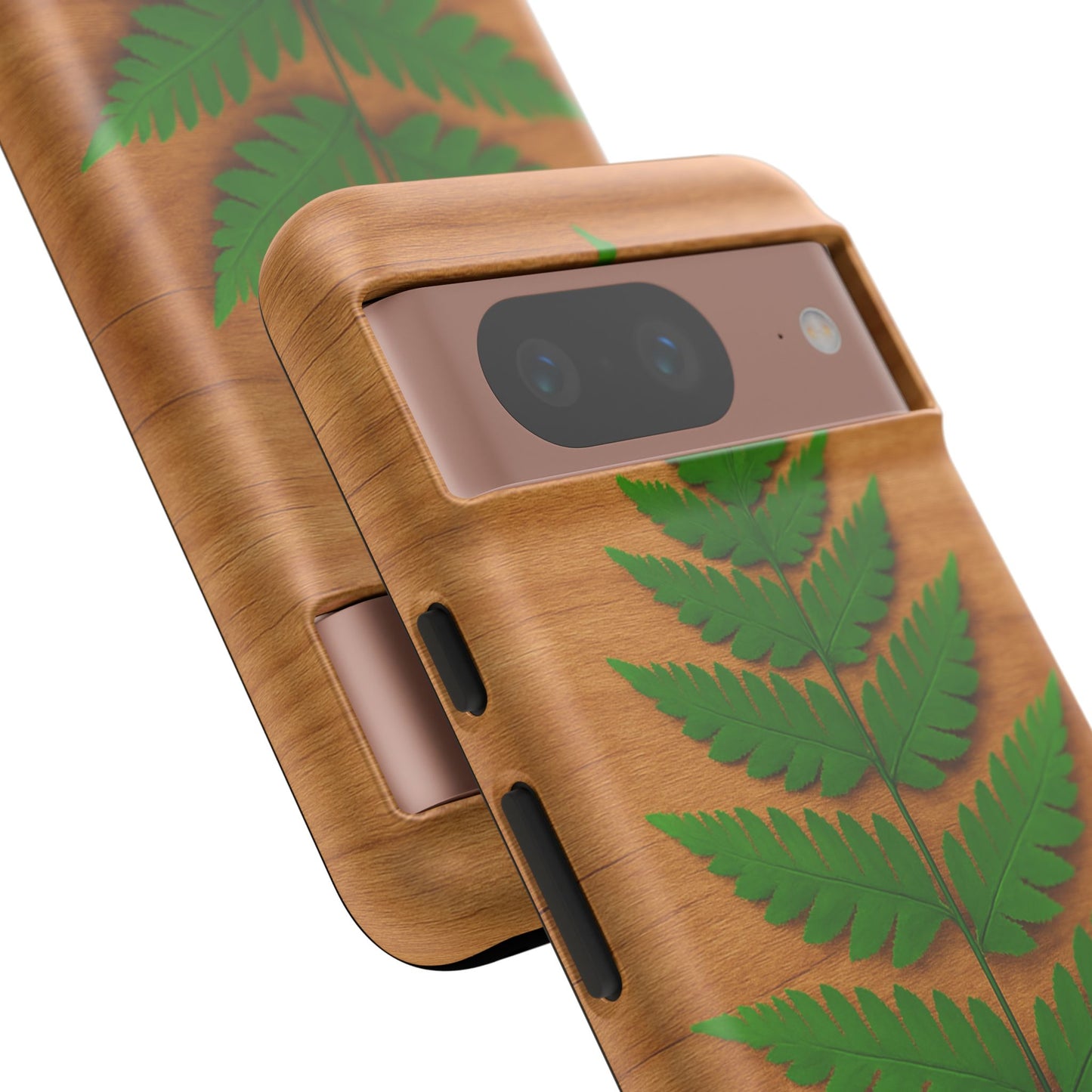Wooden Fern Phone Case - Eco-Friendly Tough Cases for Nature Lovers, Unique Gift, Customizable Design, Nature-Themed Accessories