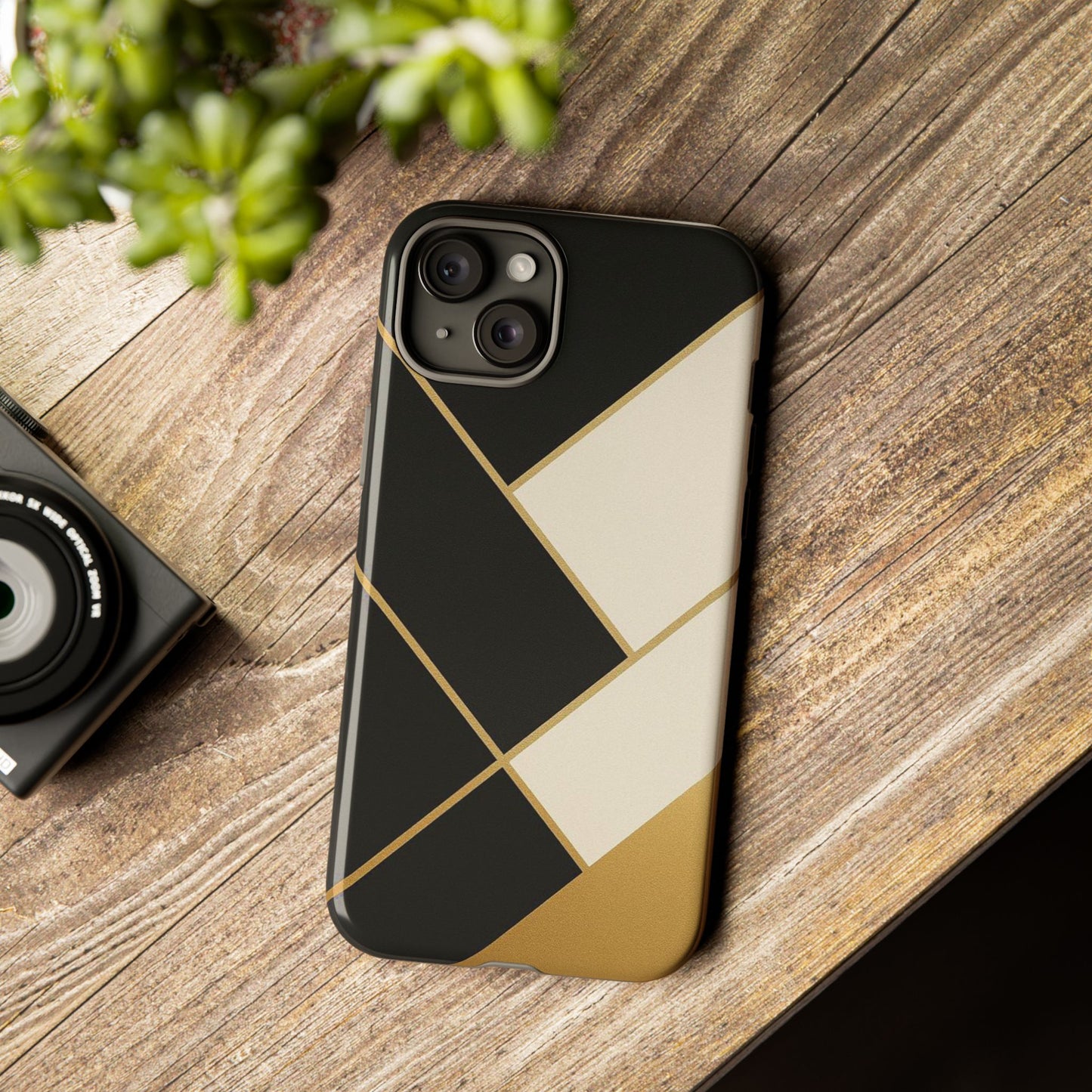 Chic Phone Case, Stylish Phone Cover, Geometric Design Case, Protective Mobile Case, Modern Phone Protector