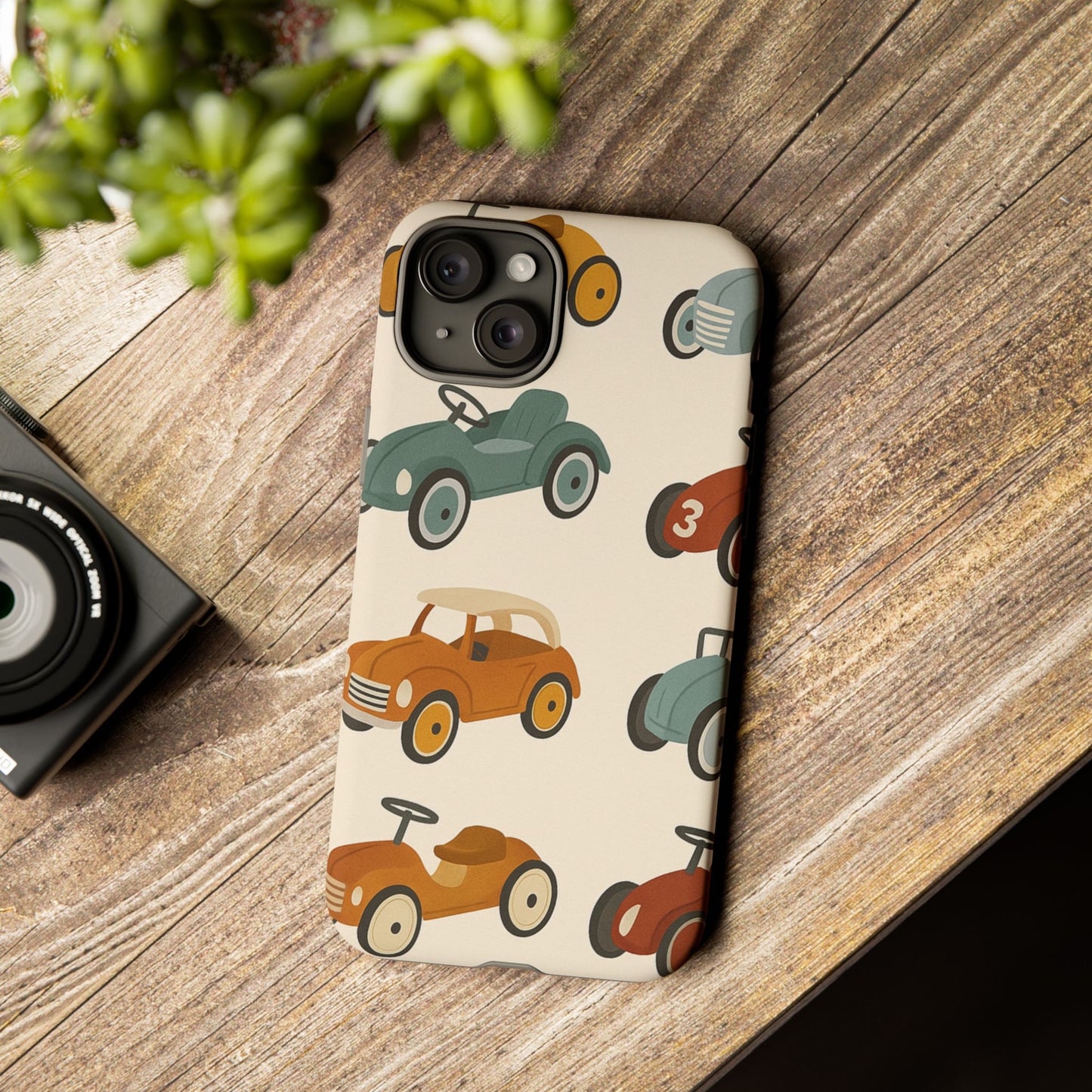 Vintage Car Phone Case, Tough Cases, Kids Gift, Car Lover Accessory, Retro Style, Phone Protection, Unique Design, pedal cars