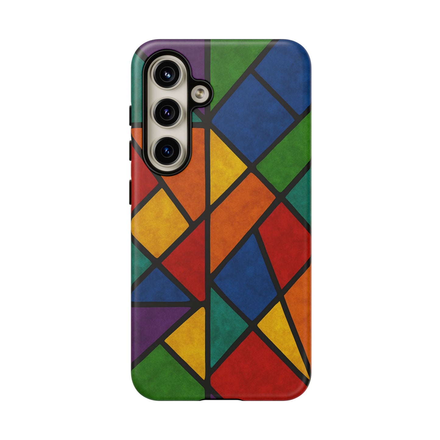 Colorful Phone Case, Stained Glass Pattern, Artistic Phone Cover, Unique Smartphone Protection, Vibrant Gift for All Occasions