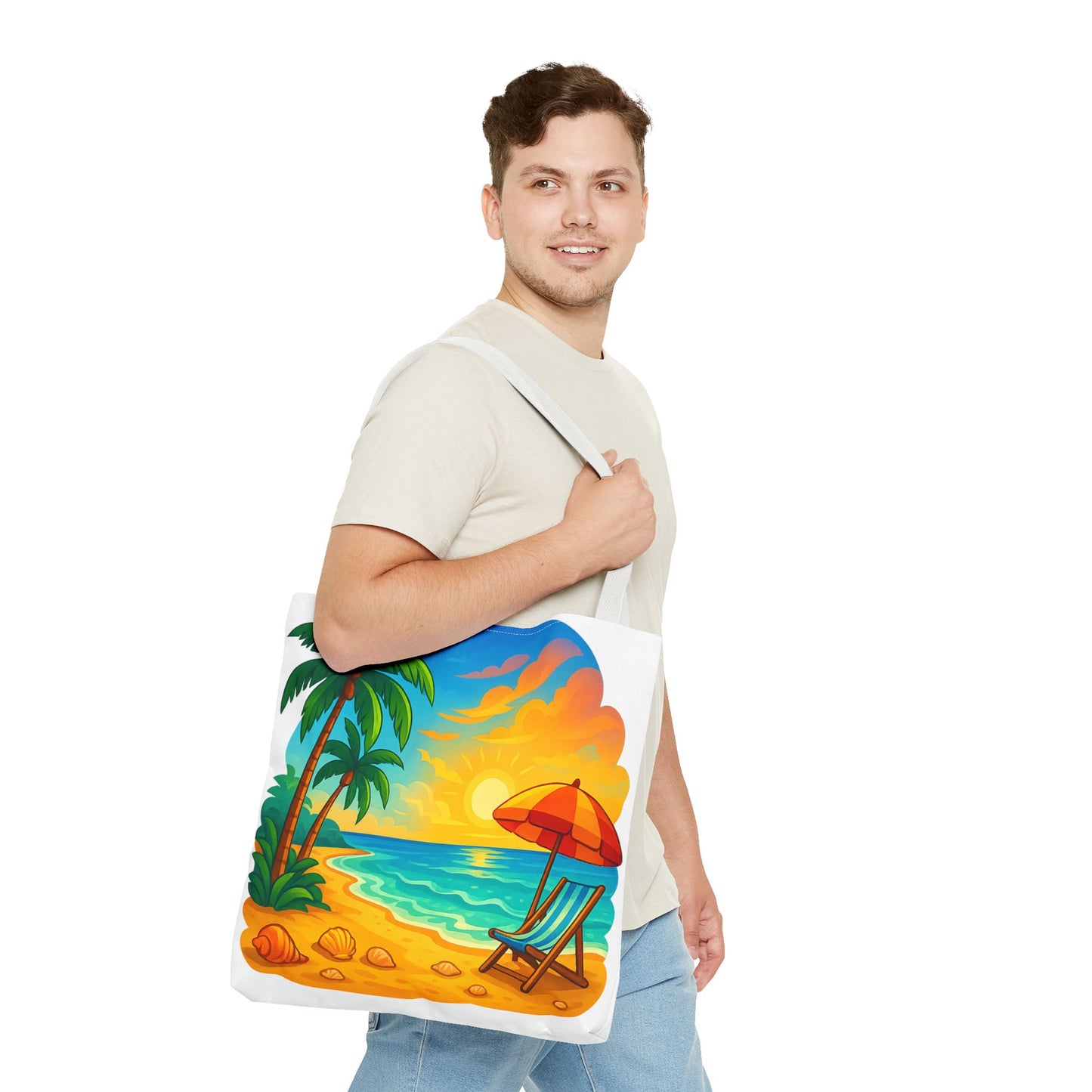 Tropical Beach Tote Bag | Vacation Accessory, Summer Bag, Beach Day Tote, Eco-Friendly Bag, Travel Companion